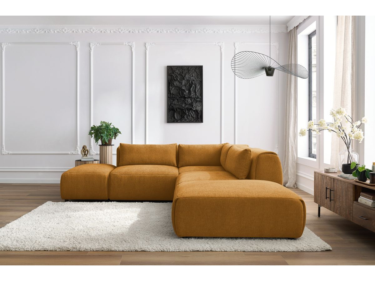 Bobochic Jeanne Ecksofa 271 × 300 cm Strukturstoff Gelb