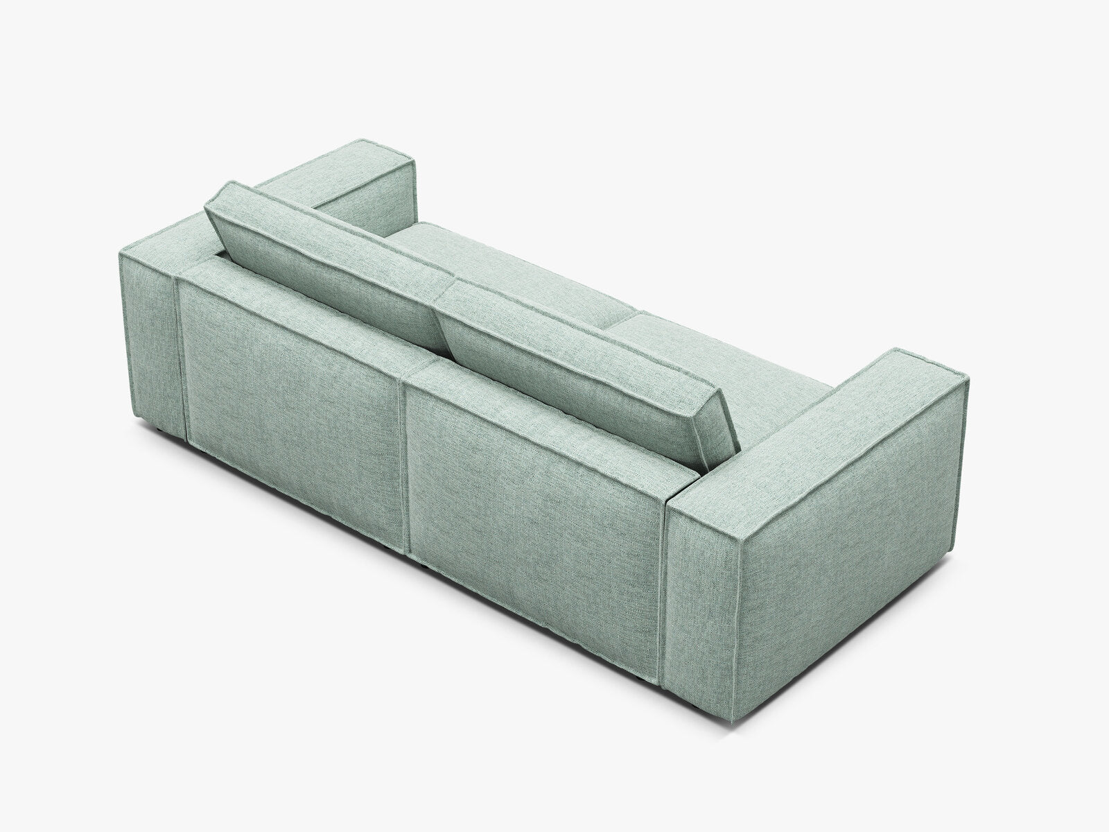 Micadoni modulares Sofa Pola 3-Sitzer Strukturierter Stoff Babel Minze