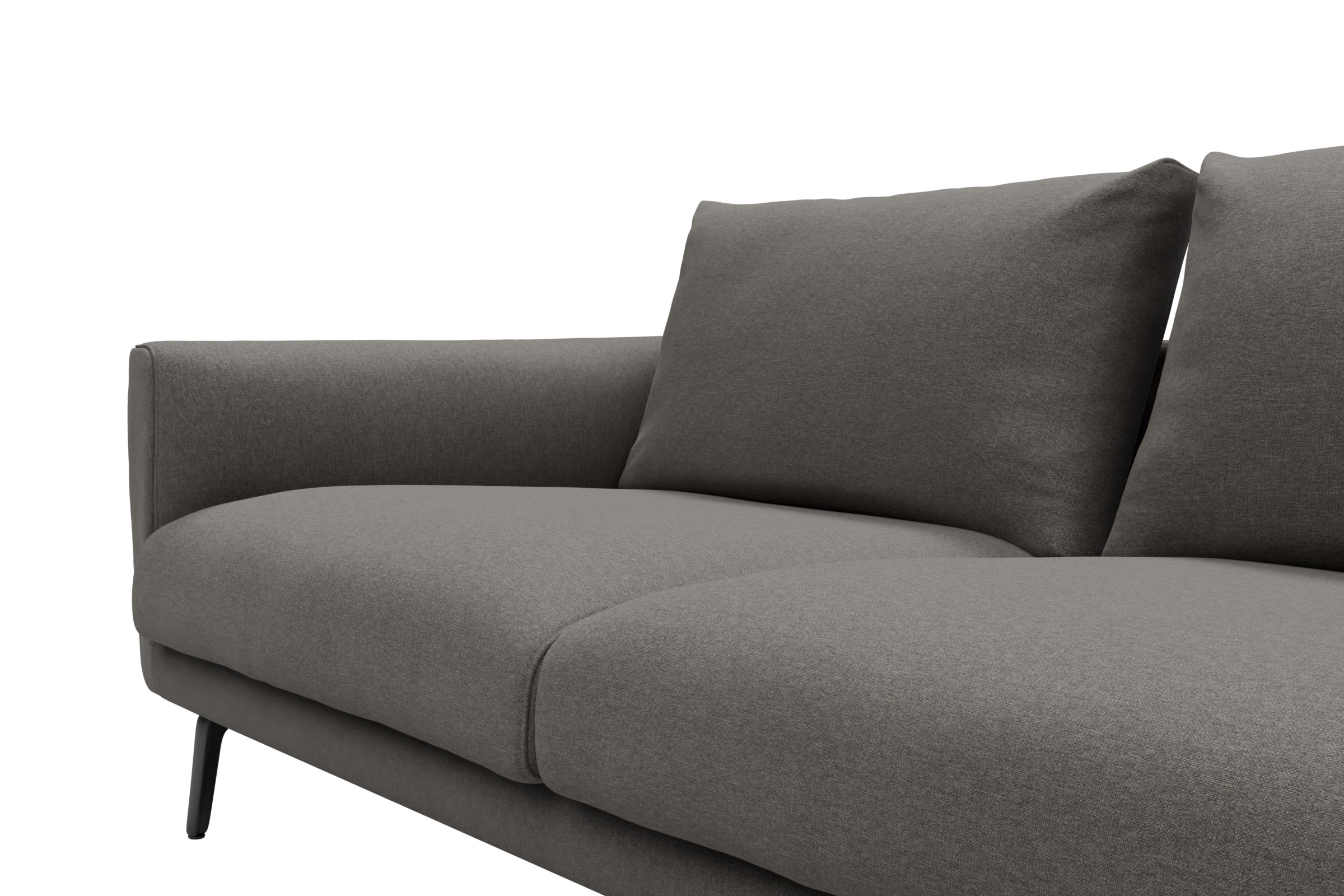 Ecksofa Karl Chaiselongue rechts mit 2,5-Sitzer Satya-Taupe