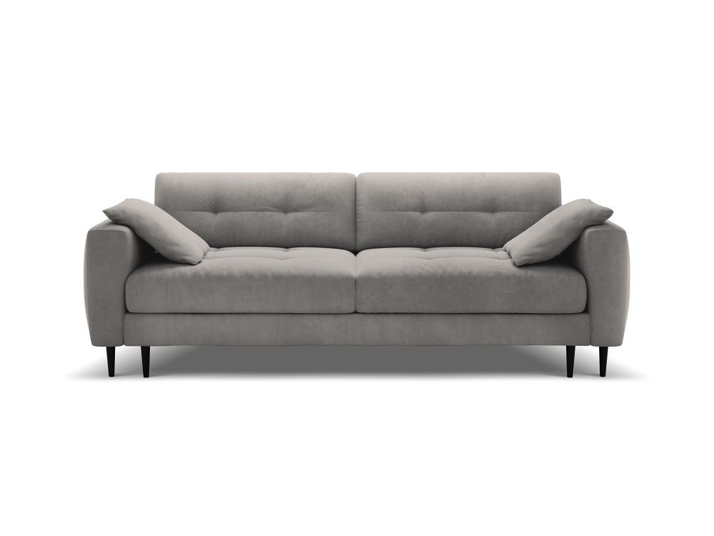 Cosmopolitan Design Schlafsofa Lazio 3-Sitzer Samt Salvador Grau