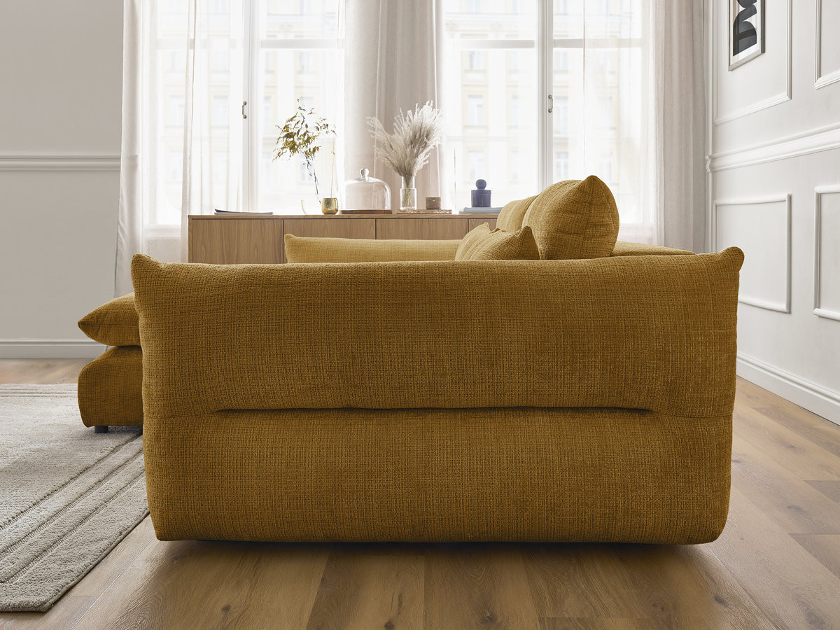 Bobochic Neil Ecksofa Strukturstoff Gelb Ecke links