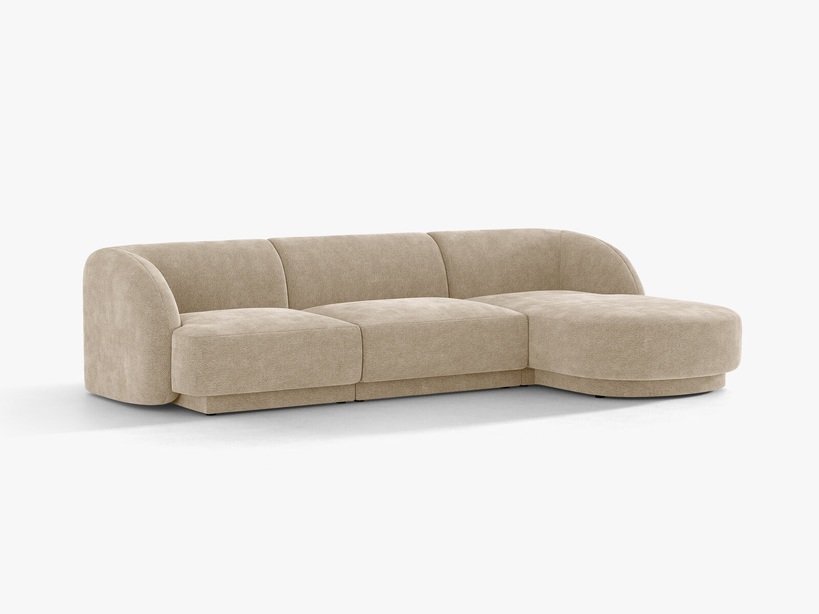 Micadoni Ecksofa Miley 4-Sitzer Rechts Chenille Eden Beige