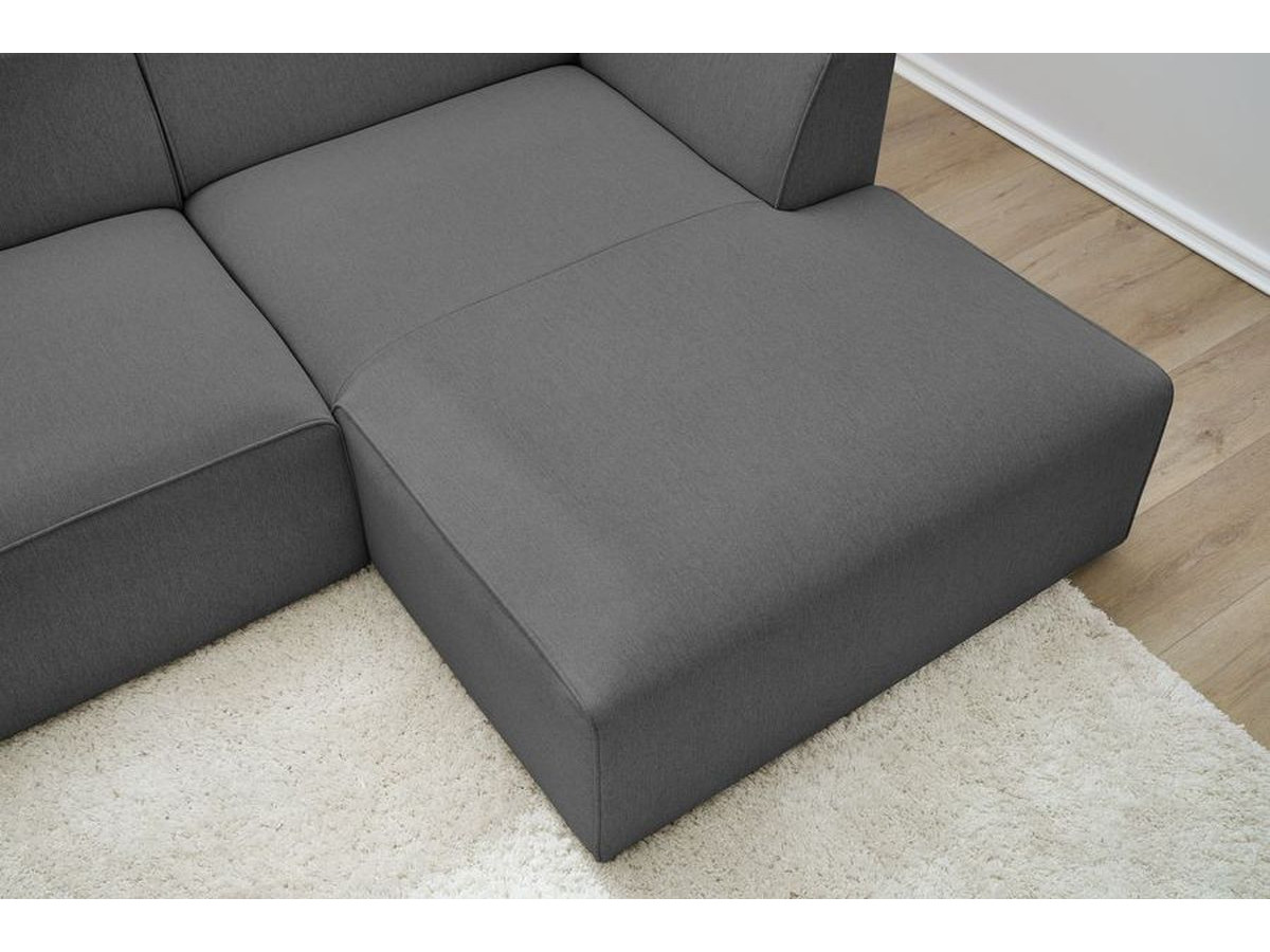Bobochic Megeve Ecksofa Melange-Stoff Dunkelgrau Ecke rechts