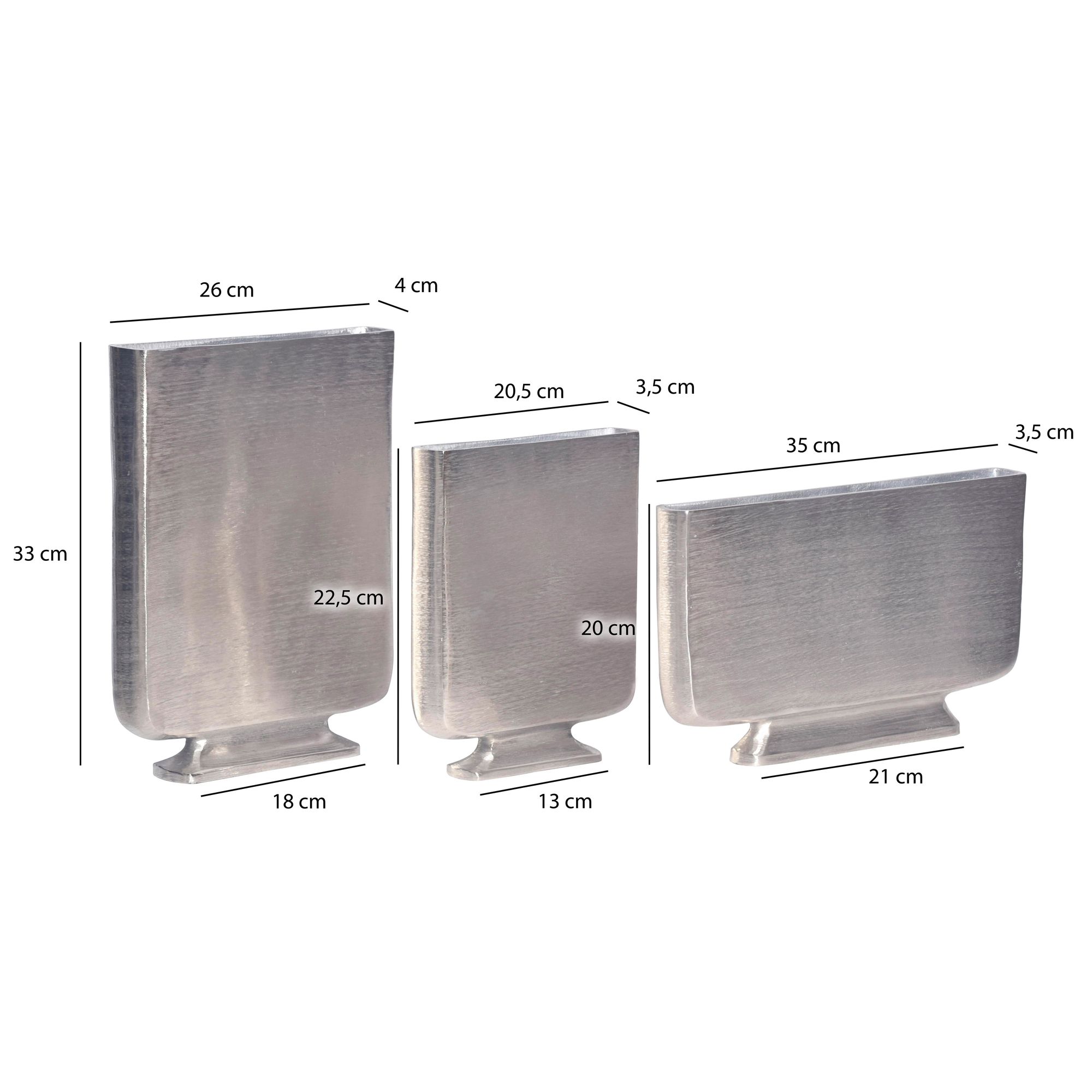 Tischvase Hunndalen Aluminium Silber