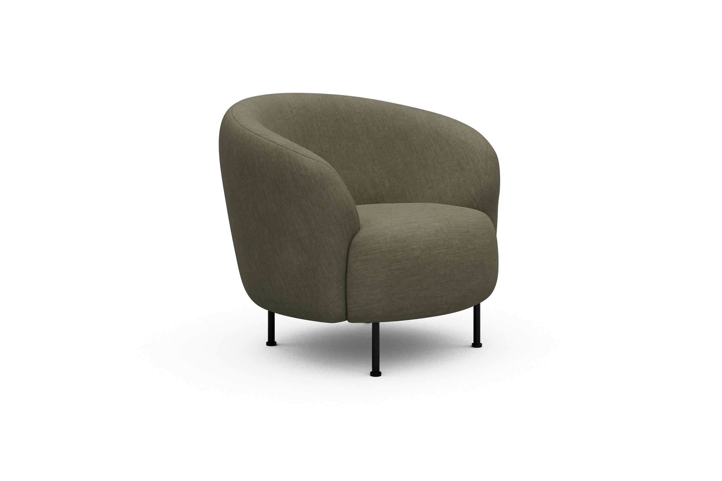 Sessel Ronda Metallbeine Schwarz Vivus-Dusty-Olive