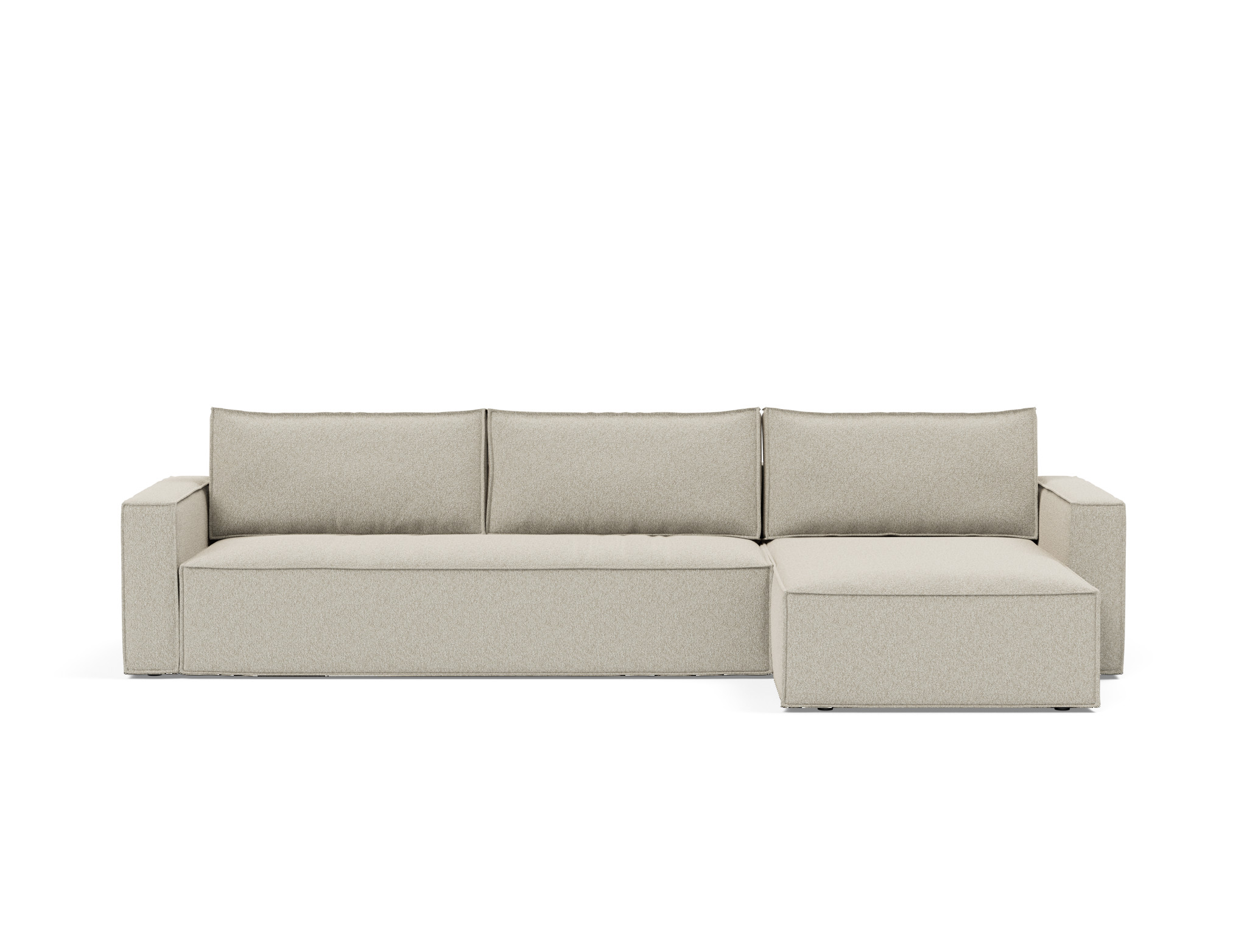 Schlafsofa Newilla mit Chaiselongue Boucle Skandi 539-Beige