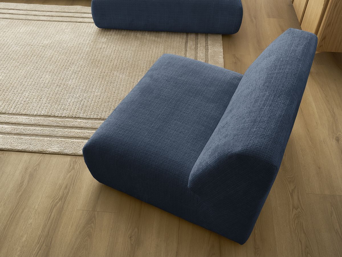 Bobochic Sirius Ecksofa 405 × 170 cm Strukturstoff Dunkelblau Ecke rechts