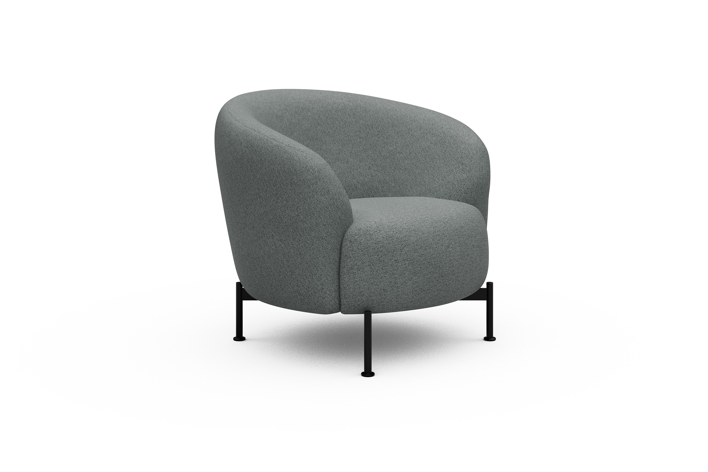 Sessel Ronda X-Metallgestell Schwarz Denari-Soft-Grey