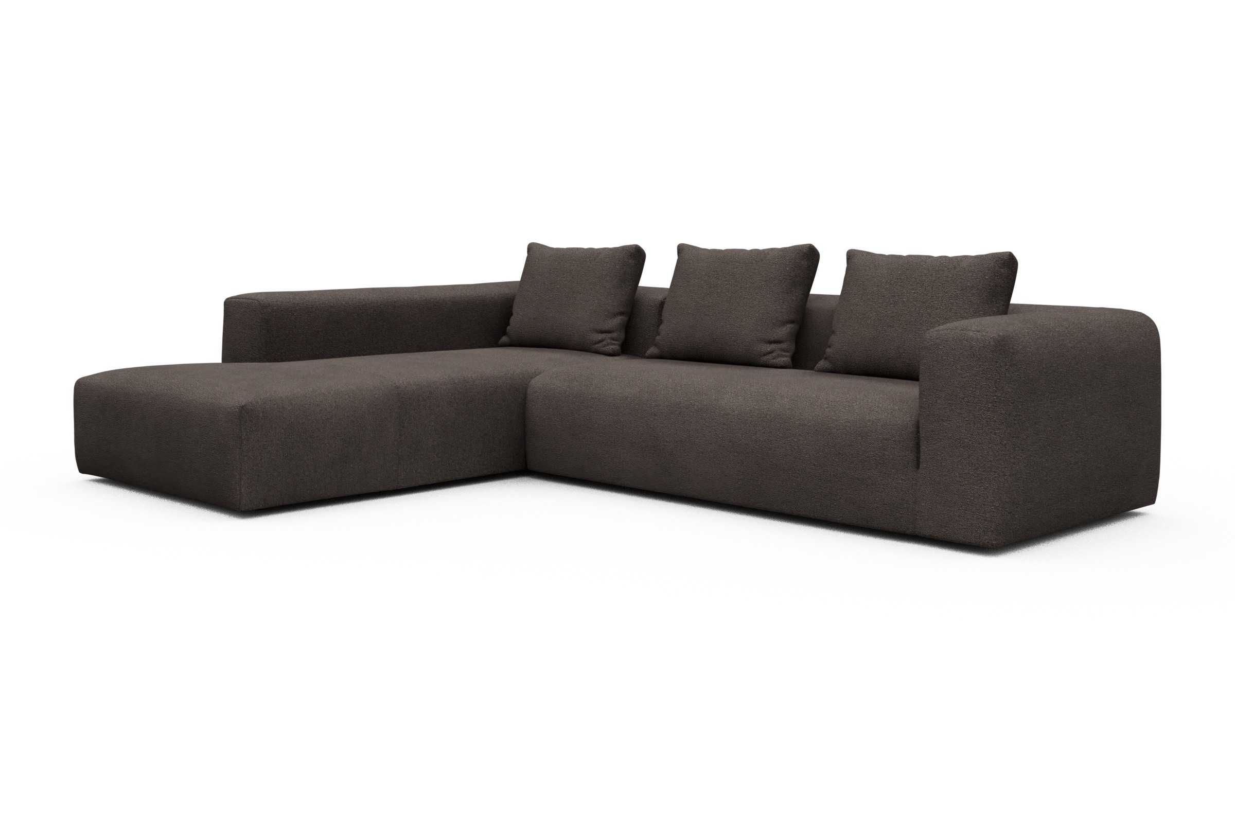 Ecksofa Fred Relax-Ecke links mit 2,5-Sitzer Boucle-Taupe