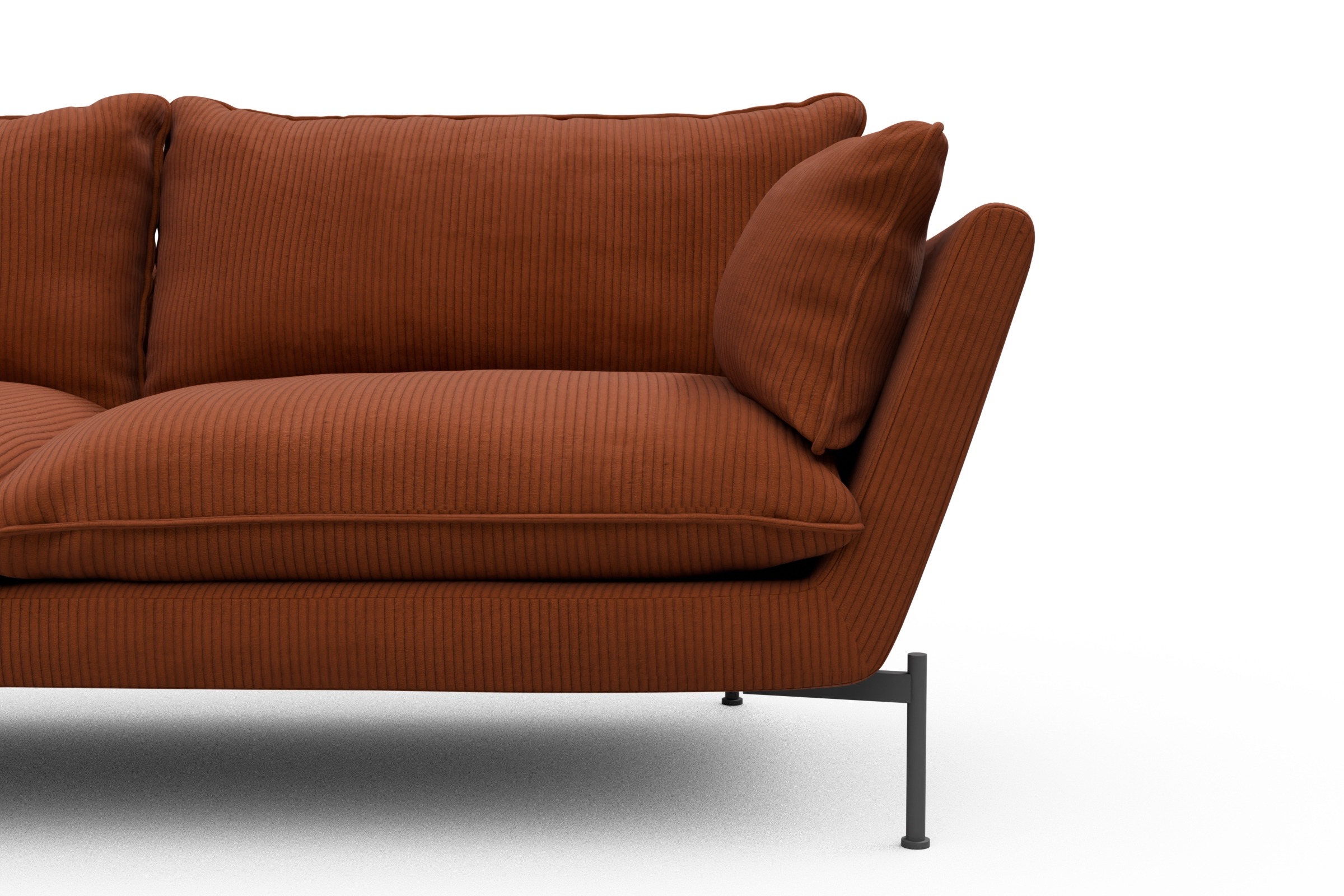Sofa Anton PREMIUM 3-Sitzer Corduroy-Burnt-Orange