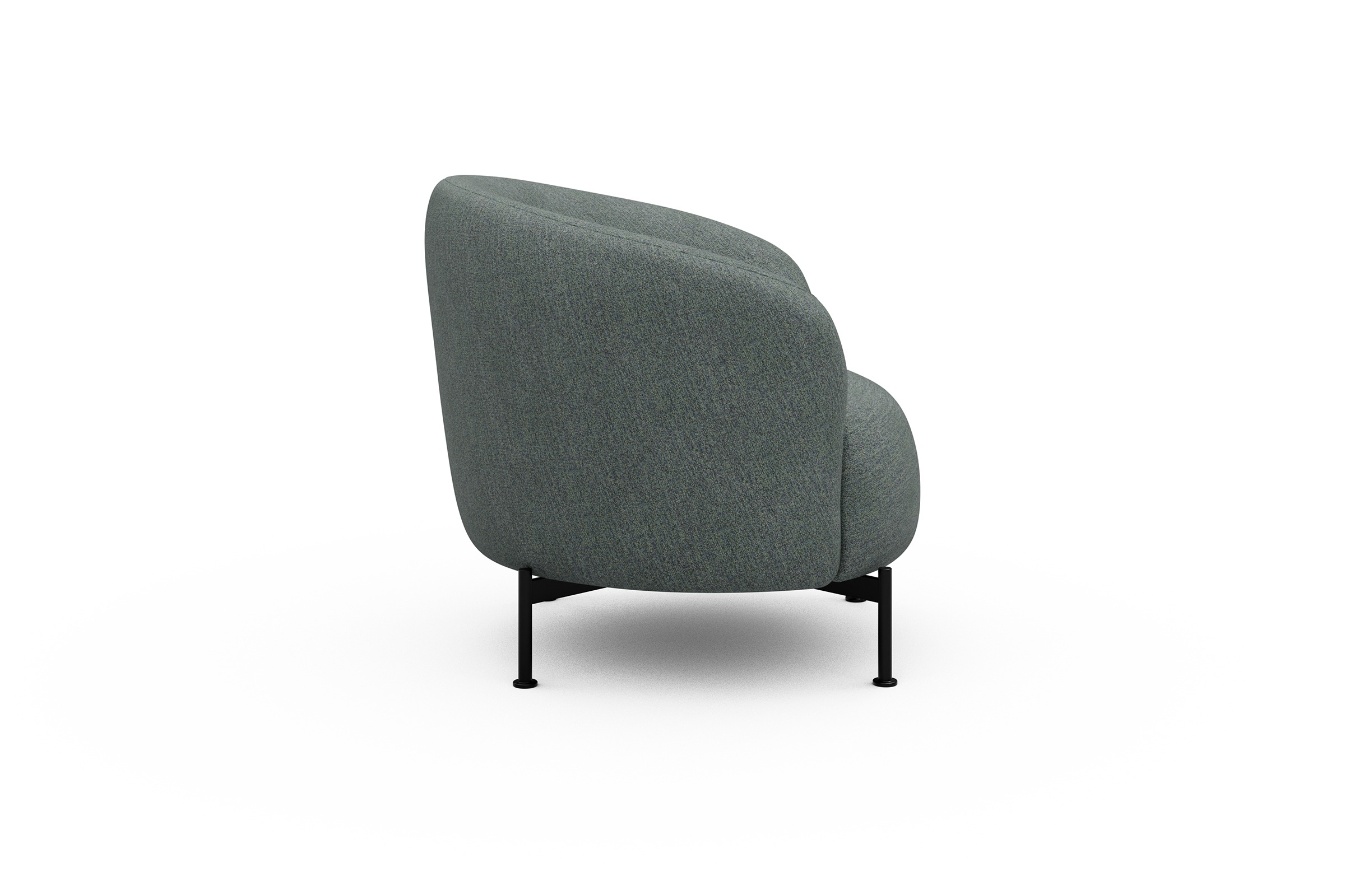 Sessel Ronda X-Metallgestell Schwarz Carreno-Ice-Blue