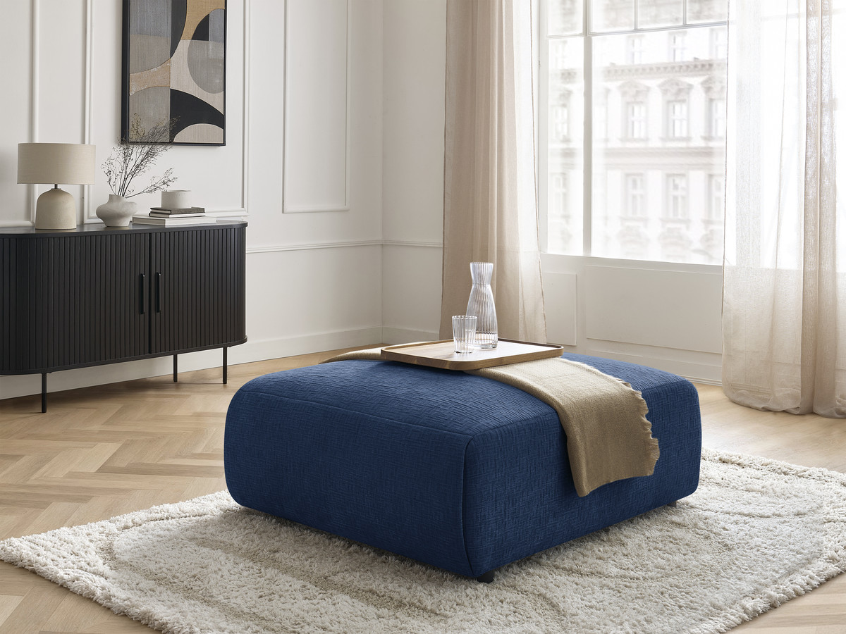 Bobochic Jana Pouf 94 × 114 cm Strukturstoff Dunkelblau