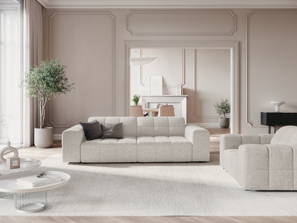 Cosmopolitan Design Sofa Chicago 3-Sitzer Chenille Haga Hellgrau
