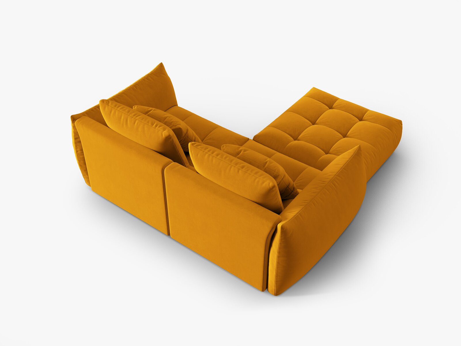 Micadoni Ecksofa Bloom 3-Sitzer Samt Gelb