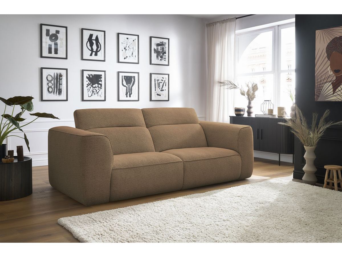 Bobochic William Sofa 3-Sitzer Melange-Stoff Orange