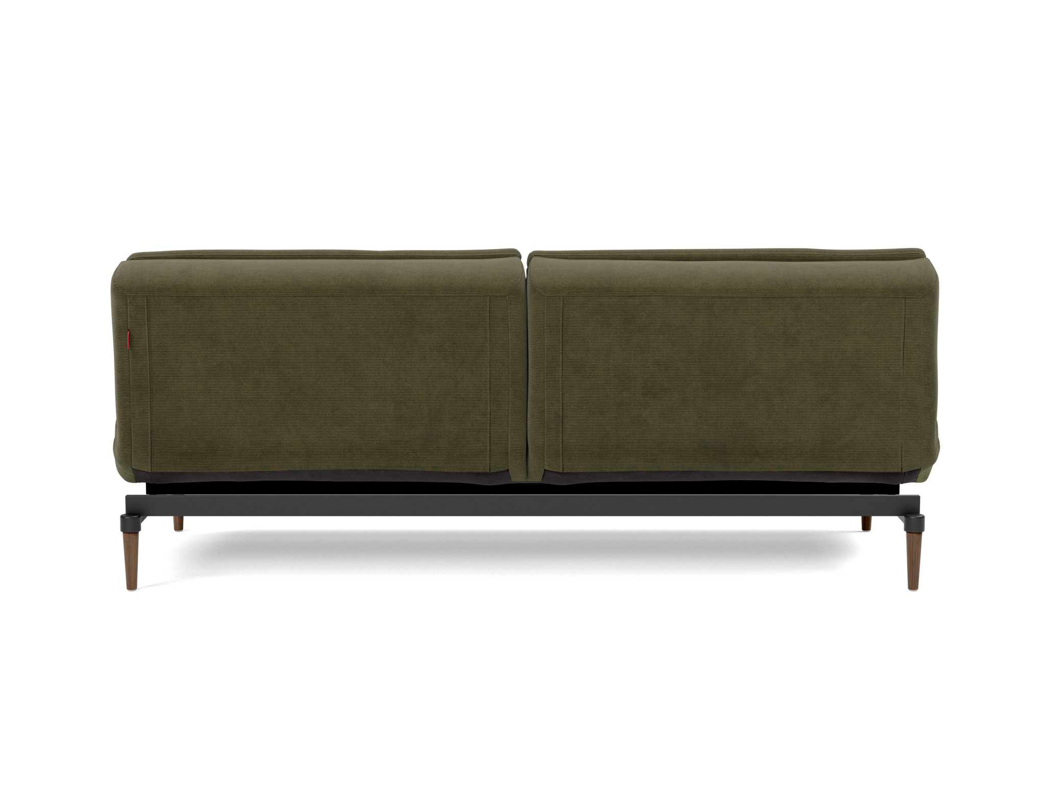 Schlafsofa Dublexo Kord Cordufine 316-Pine-Green Beine Styletto Eiche dunkel