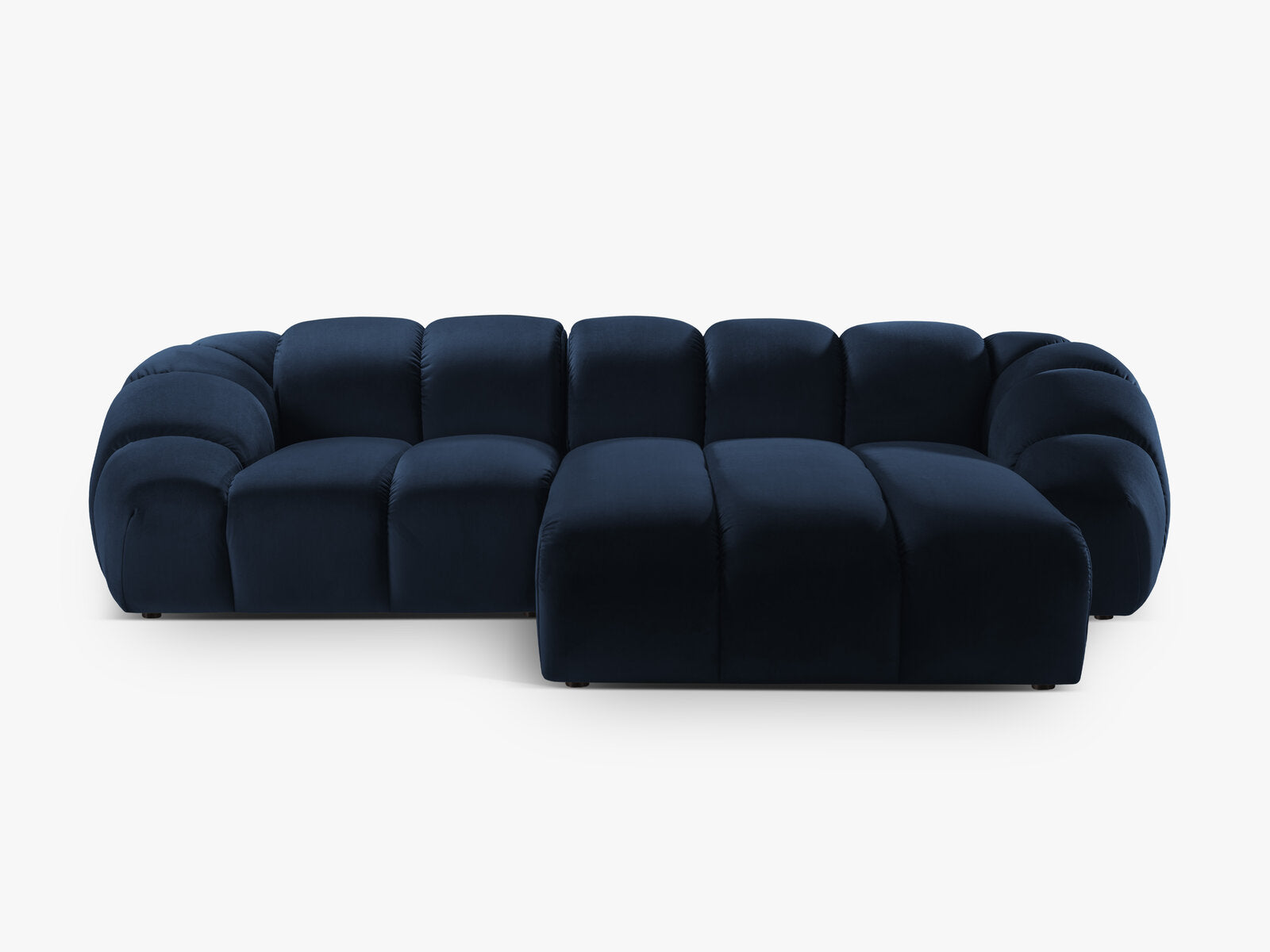 Micadoni Ecksofa Diana 3-Sitzer Rechts Samt Königsblau