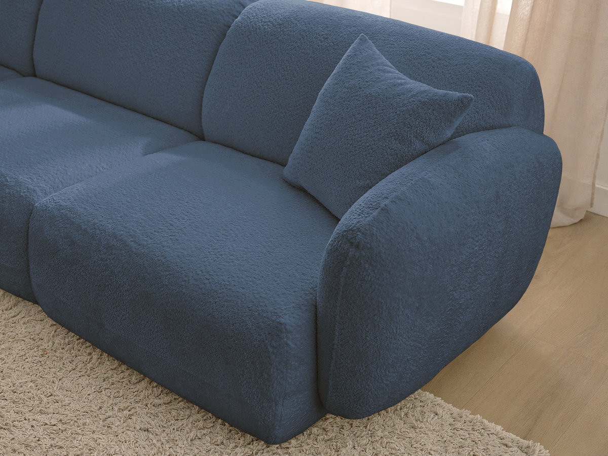 Bobochic Anda Ecksofa 292 × 163 cm Chenille Dunkelblau Ecke links