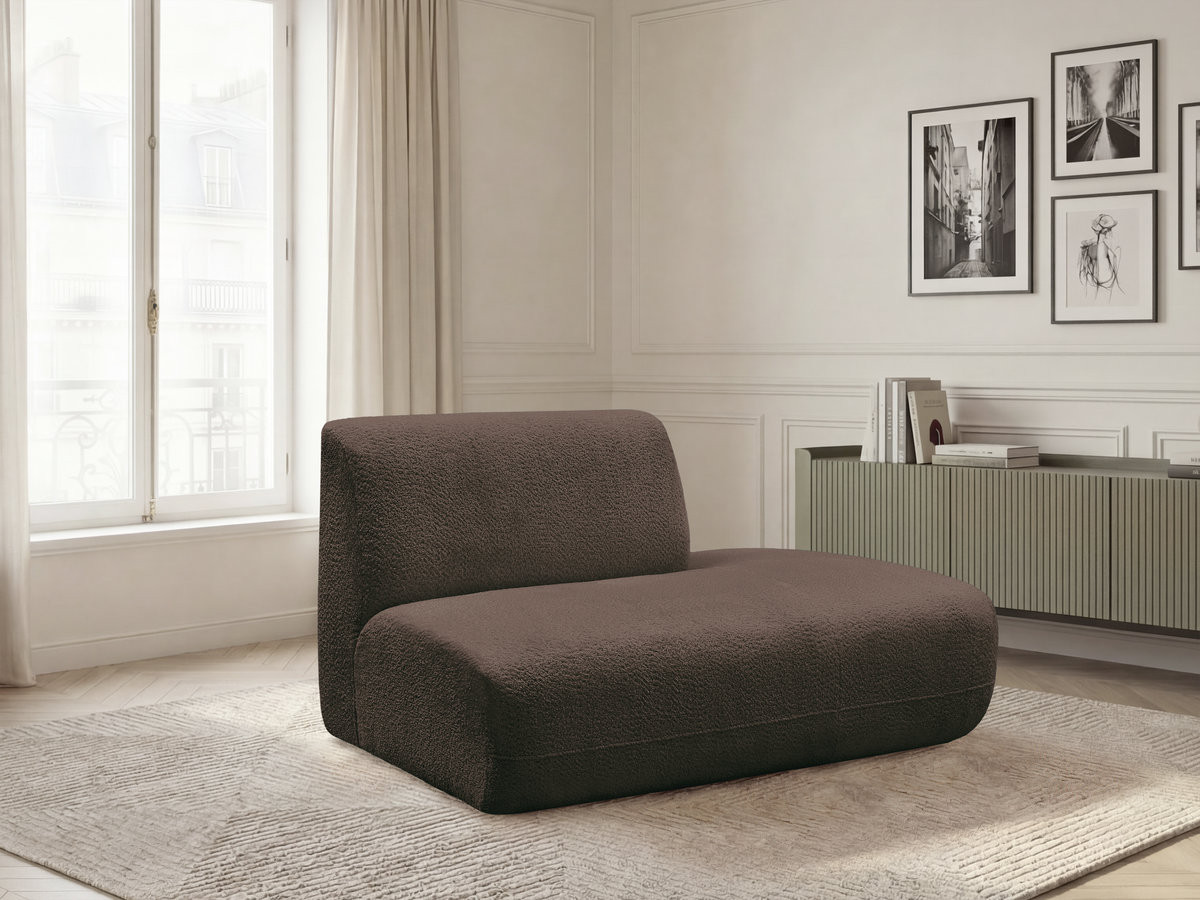 Bobochic Anda Sofamodul 2-Sitzer Chenille Braun Ecke rechts