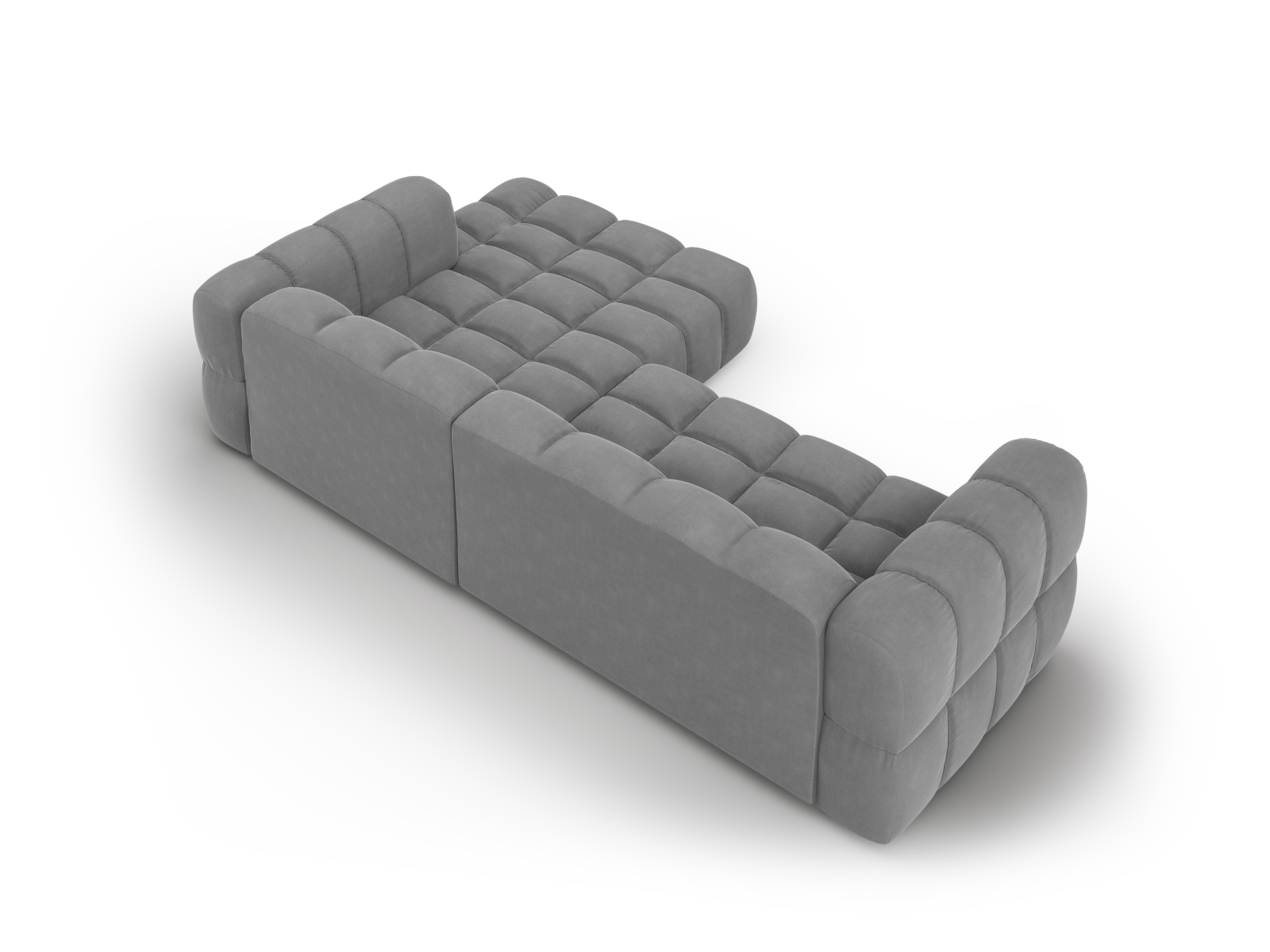 Cosmopolitan Design Ecksofa Sky 4-Sitzer mittlere Version Samt Casino Hellgrau Rechts
