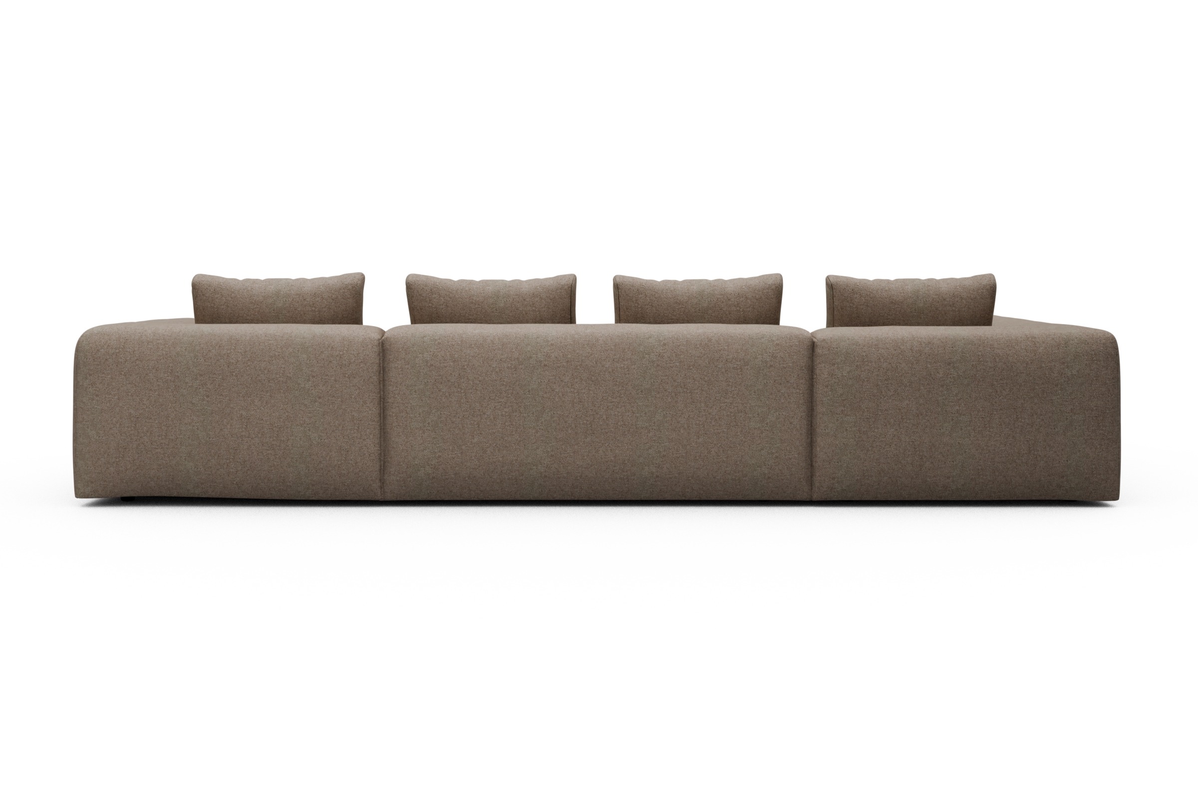 Wohnlandschaft Fred Relax-Ecke links mit 2-Sitzer und Chaiselongue rechts Strukturierter Stoff Sama 338-Antelope