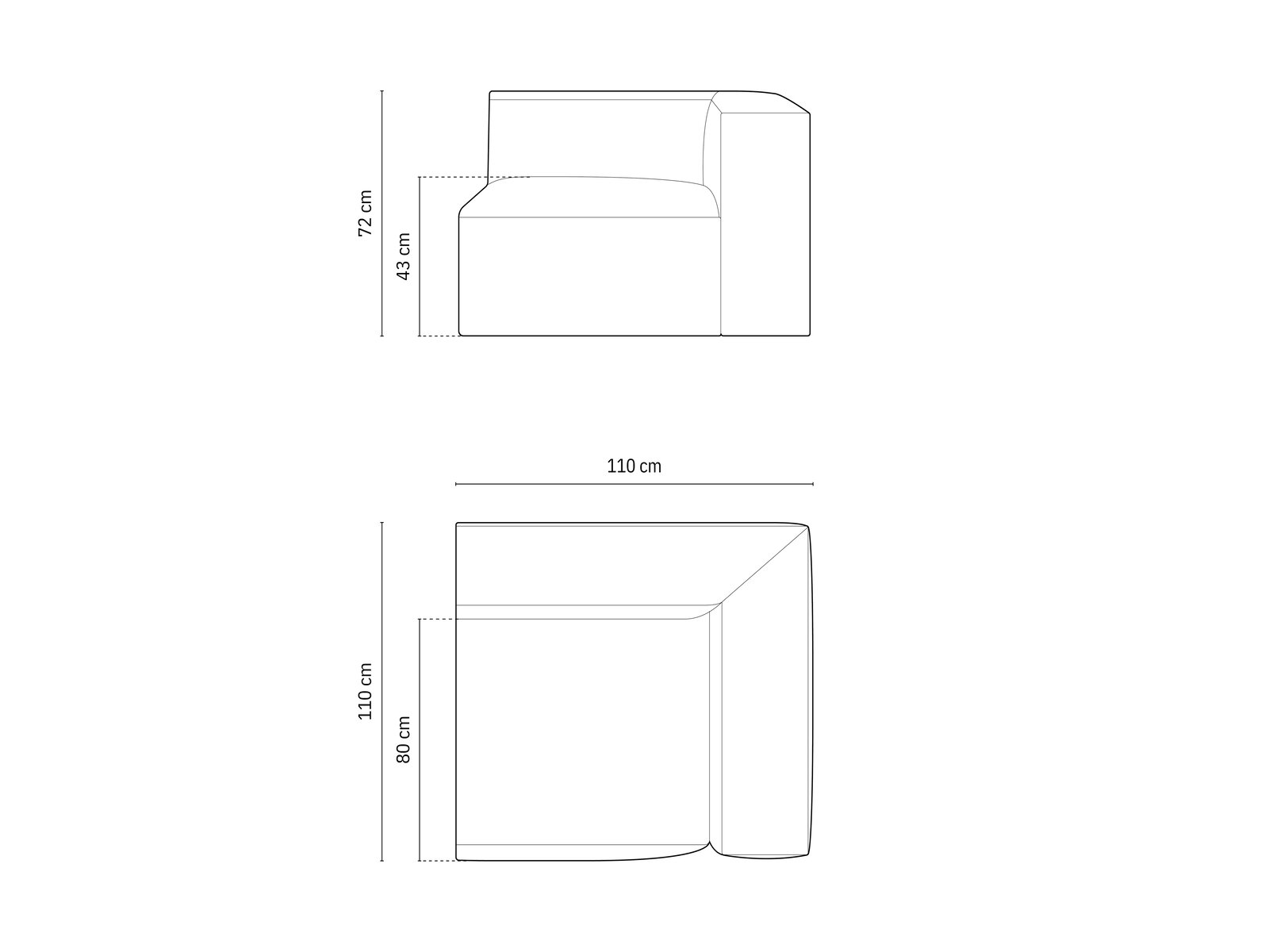 Micadoni Eckmodul Nuria 1-Sitzer Samt Beige