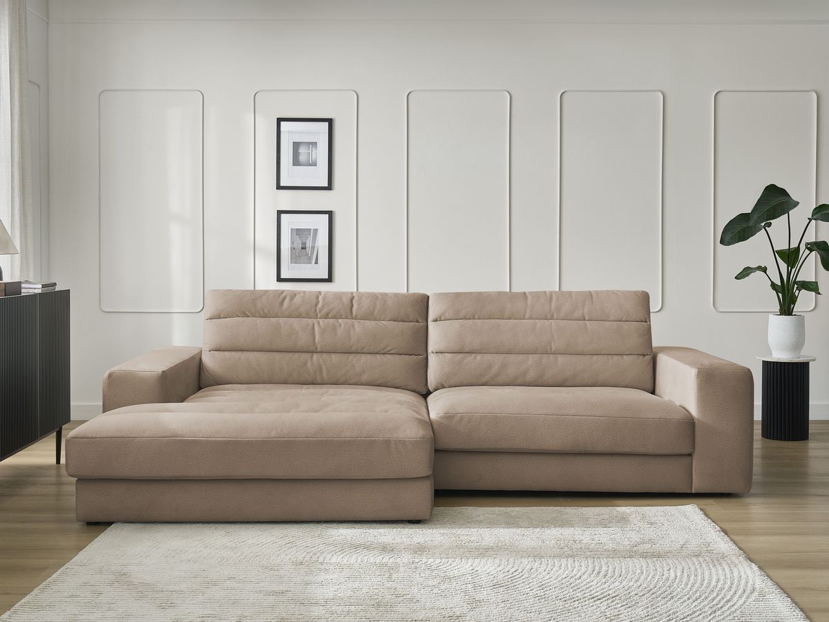 Bobochic Sierra Ecksofa Samt Taupe Ecke links
