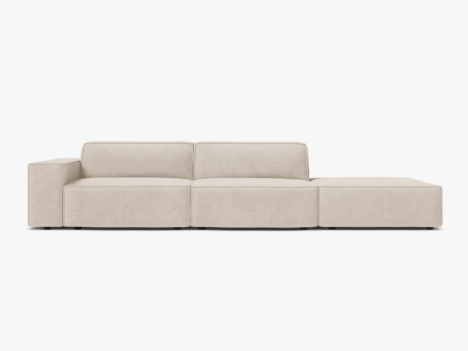Micadoni Sofa Jodie 3-Sitzer Rechts Strukturierter Stoff Liberty Beige