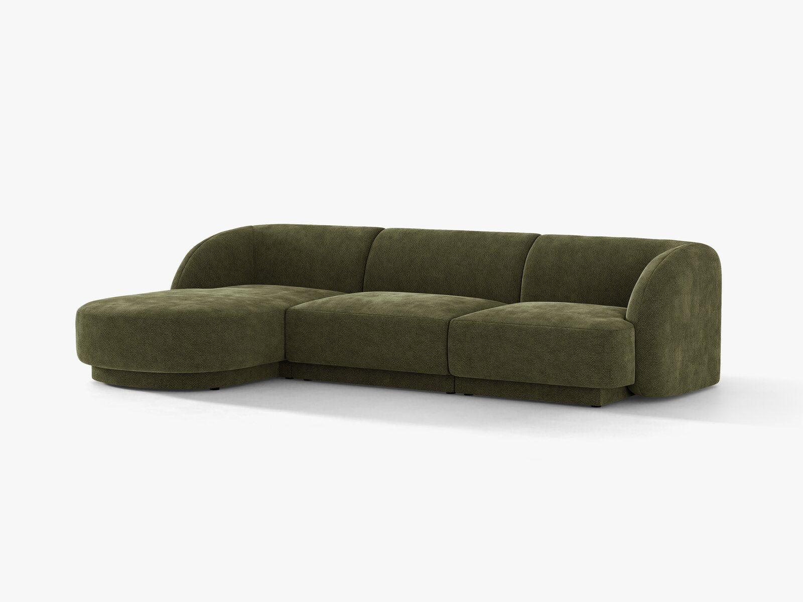Micadoni Ecksofa Miley 4-Sitzer Chenille Eden Grün Links