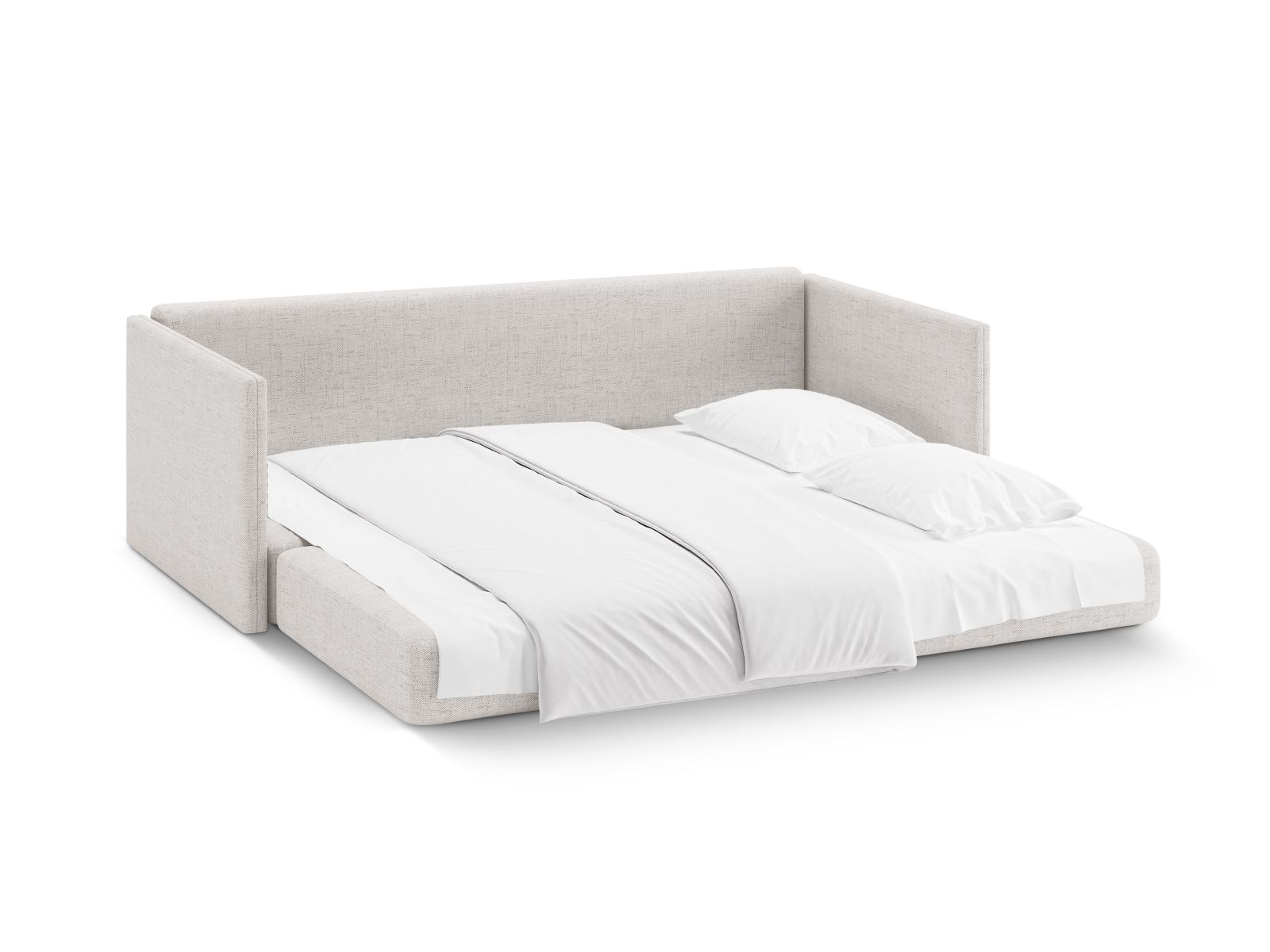 Cosmopolitan Design Schlafsofa Shannon 3-Sitzer Strukturierter Stoff Moly Helles Beige