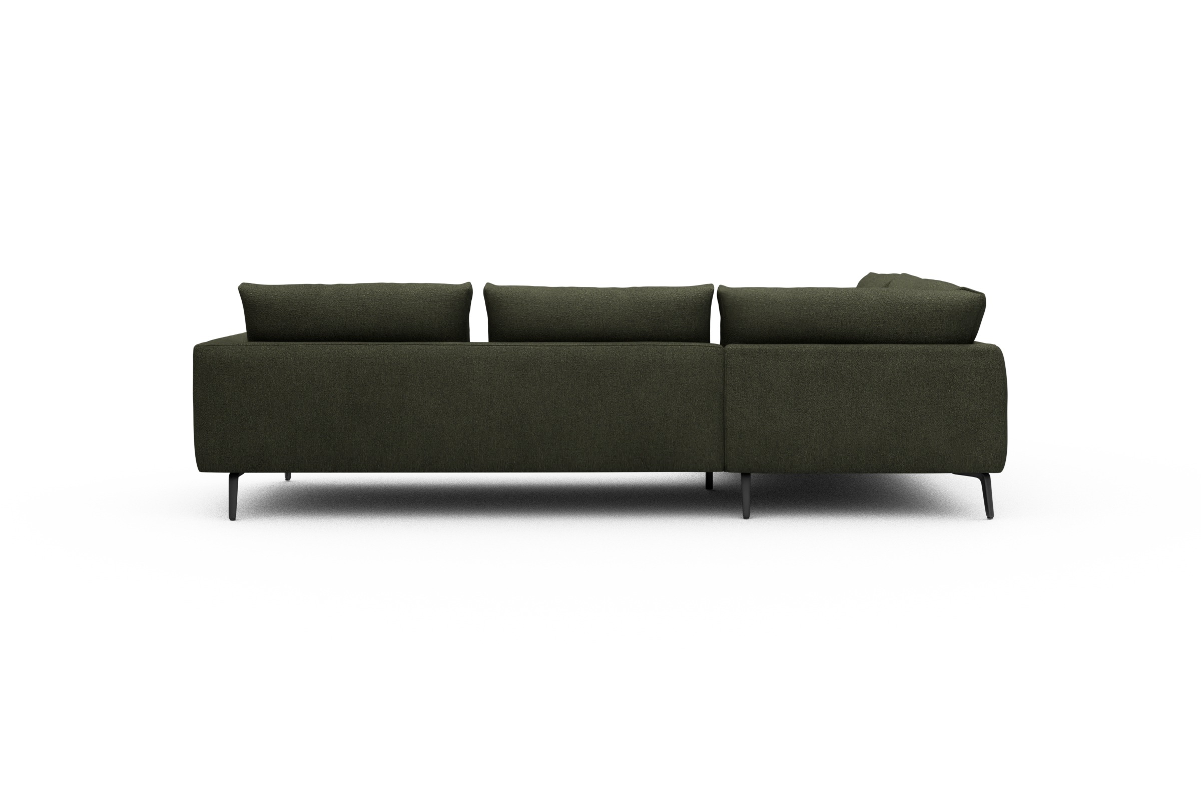 Ecksofa Karl Relax-Ecke links mit 2,5-Sitzer Boucle-Forest-Green