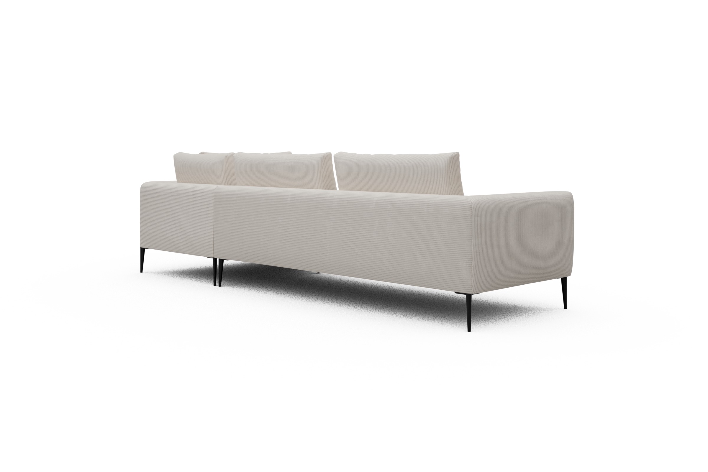 Ecksofa Paul Relax-Ecke links mit 3-Sitzer Corduroy-Ivory