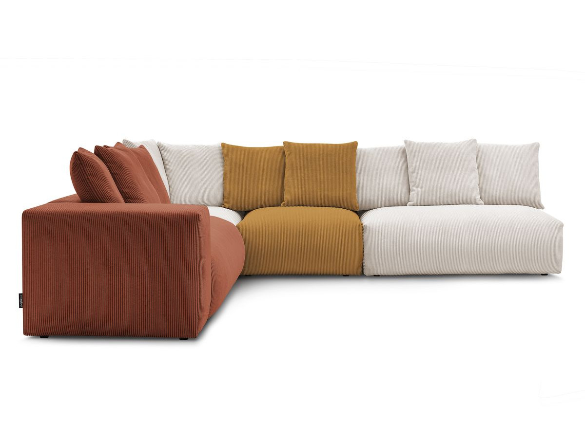 Bobochic Voltaire Ecksofa 322 × 268 cm Cordsamt Mehrfarbig Ecke links
