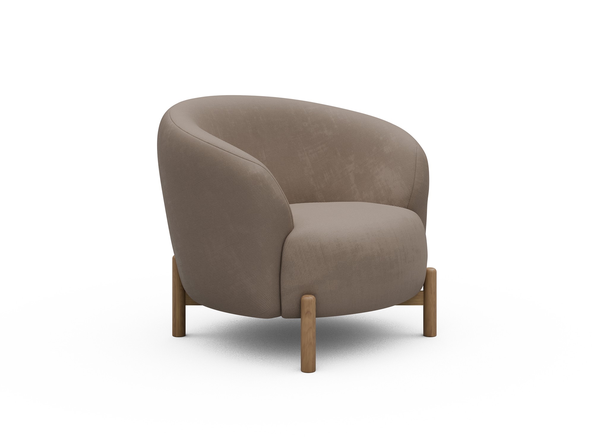Sessel Ronda Holzbeine Eiche Natur Kord Cordufine 318-Beige