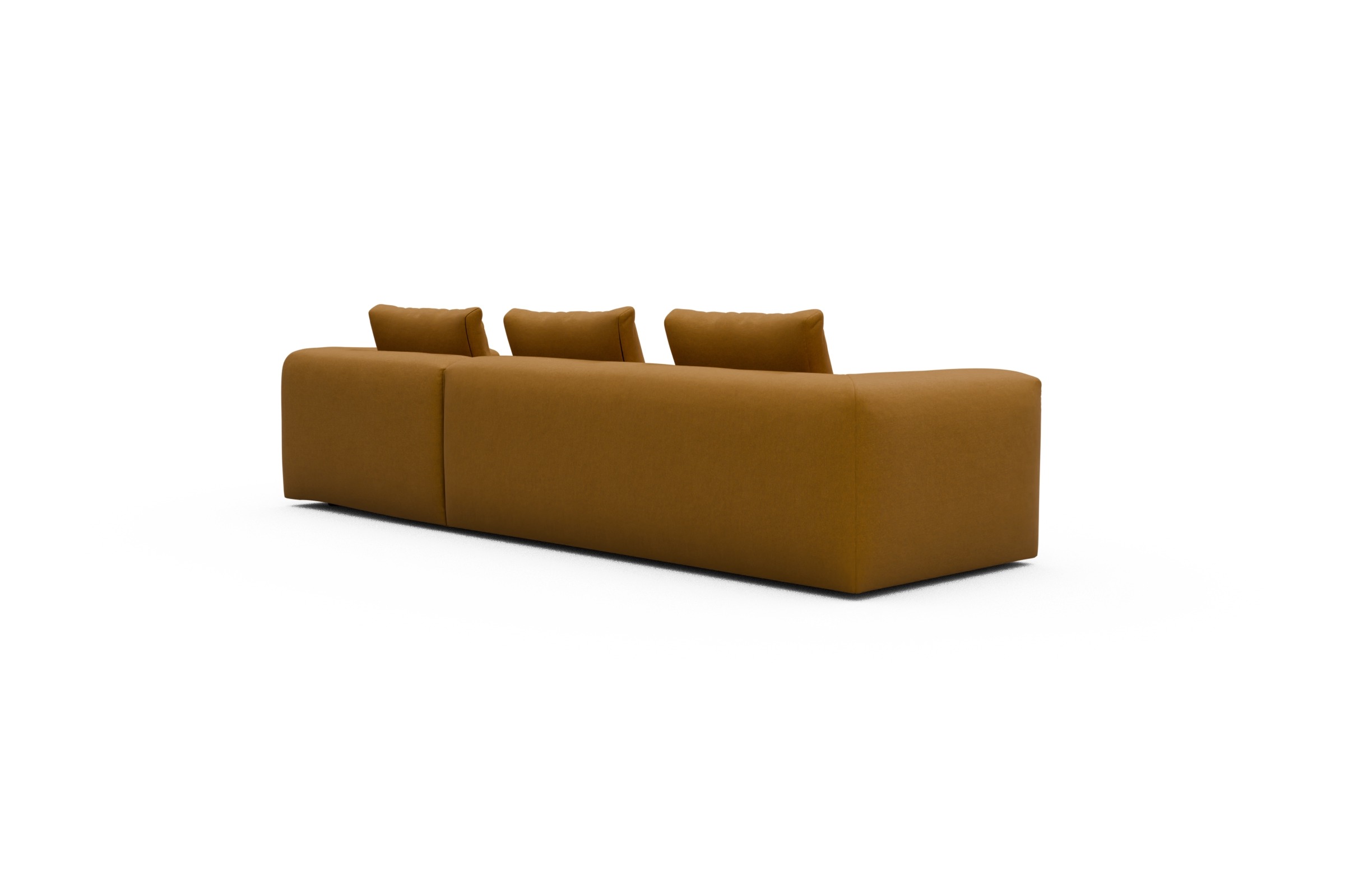 Ecksofa Fred Chaiselongue rechts mit 2,5-Sitzer Satya-Ocre