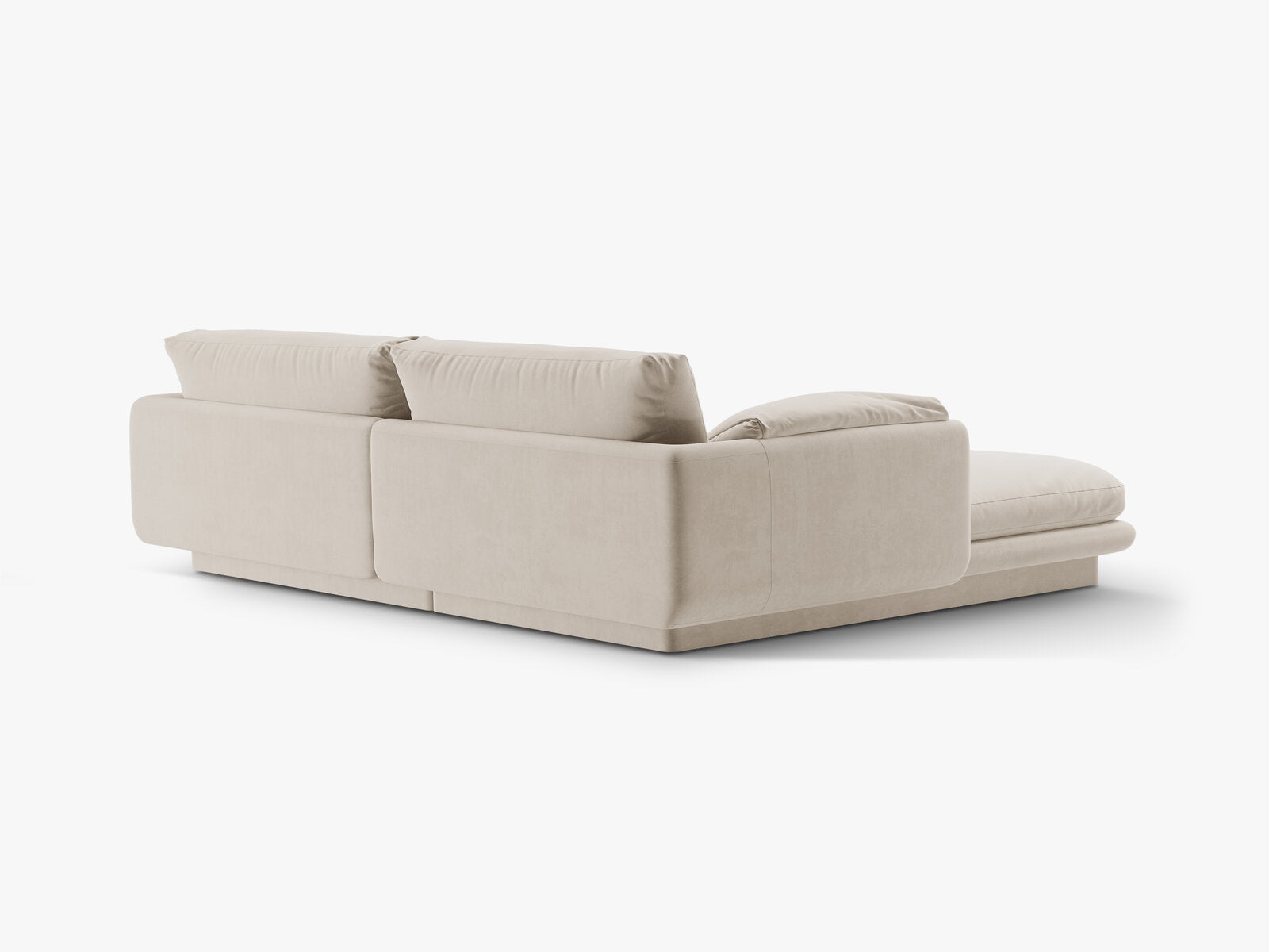 Micadoni Ecksofa Torino 3-Sitzer Rechts Samt Ecru