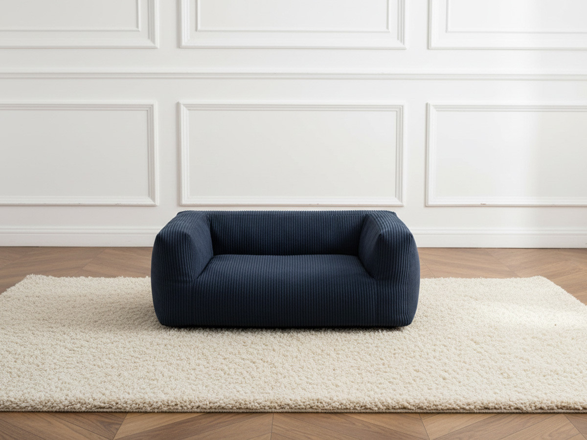 Bobochic Salto Hundekorb Cordsamt Dunkelblau, Größe L (90 cm)