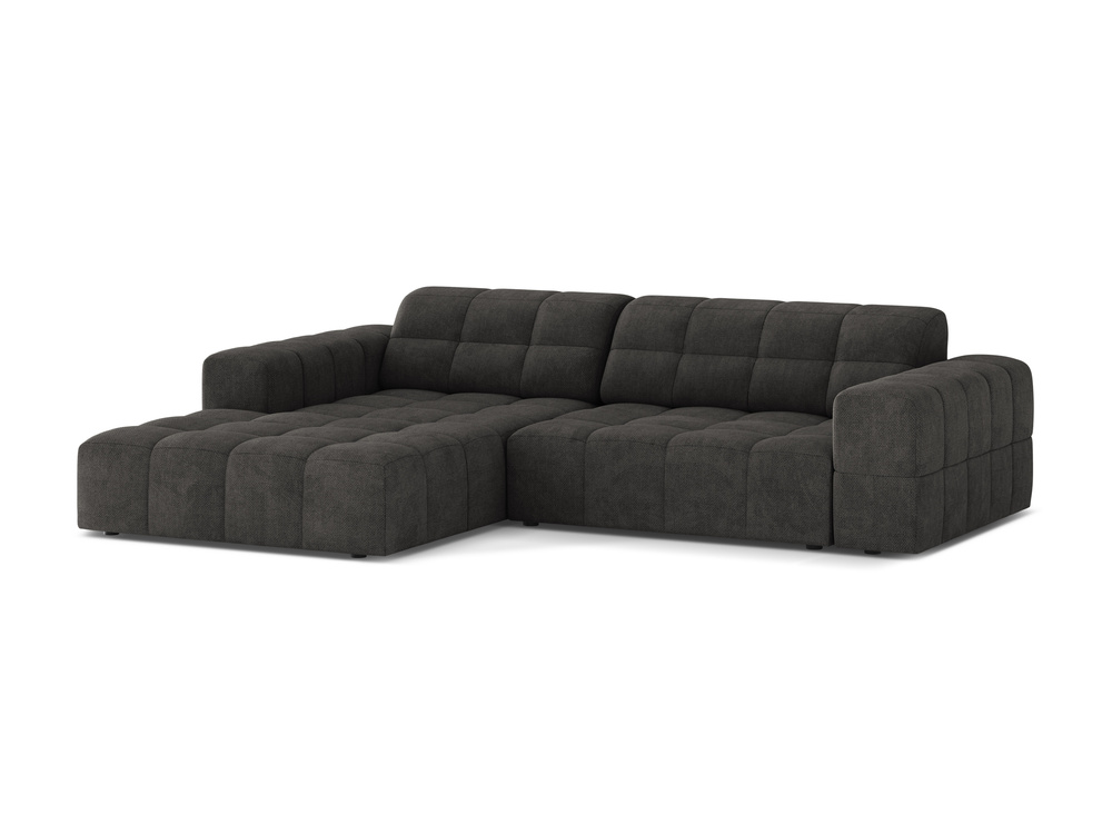 Cosmopolitan Design Ecksofa Chicago 3-Sitzer Chenille Eden Dunkelgrau Links
