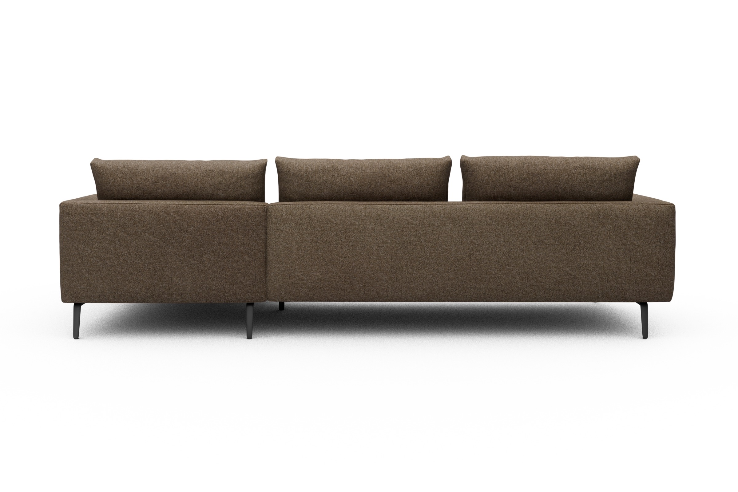 Ecksofa Karl Chaiselongue rechts mit 2,5-Sitzer Aivi-Khaki-Brown