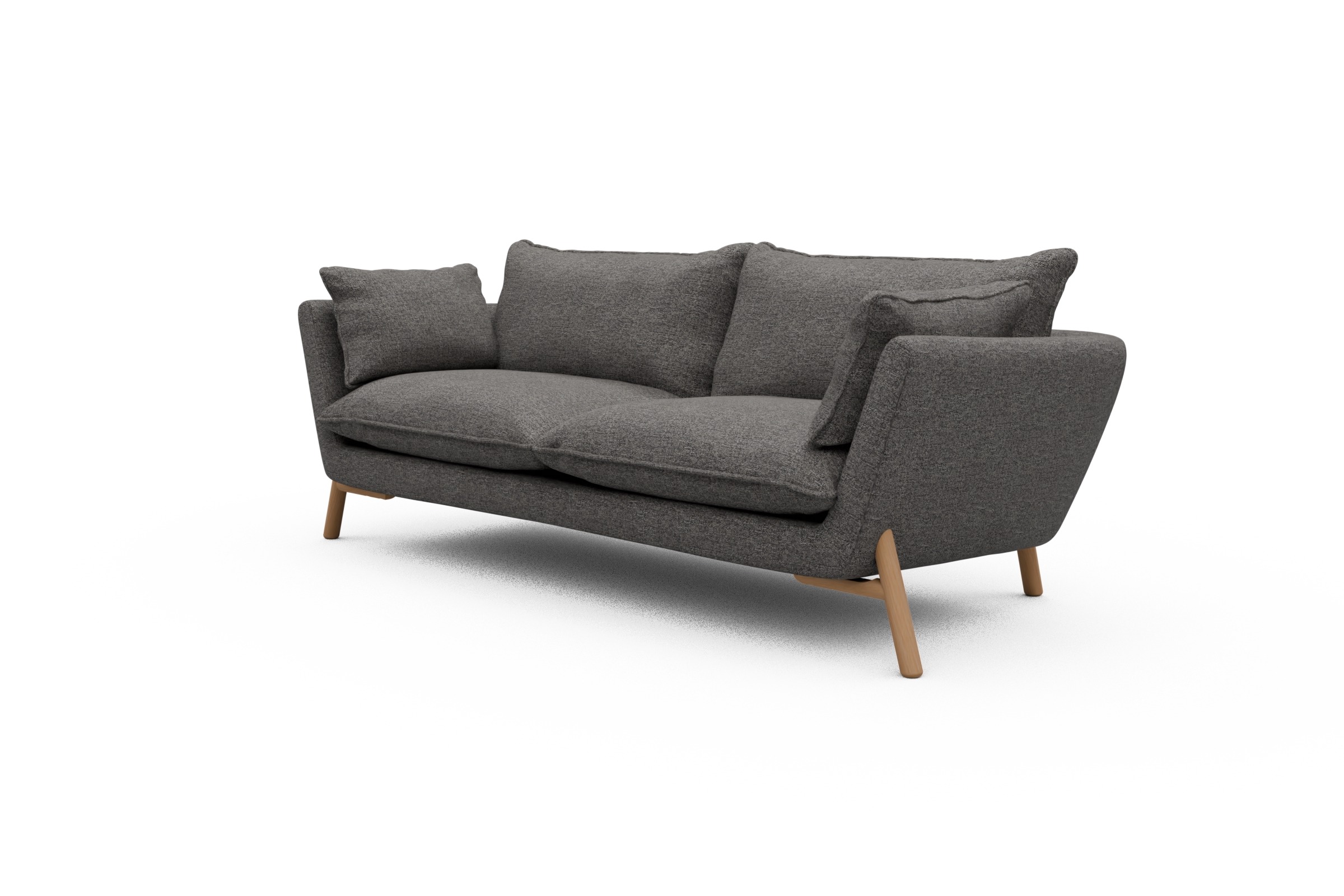 Sofa Emil PREMIUM 3-Sitzer Beinfarbe Eiche Natur Carreno-Salt-and-Pepper
