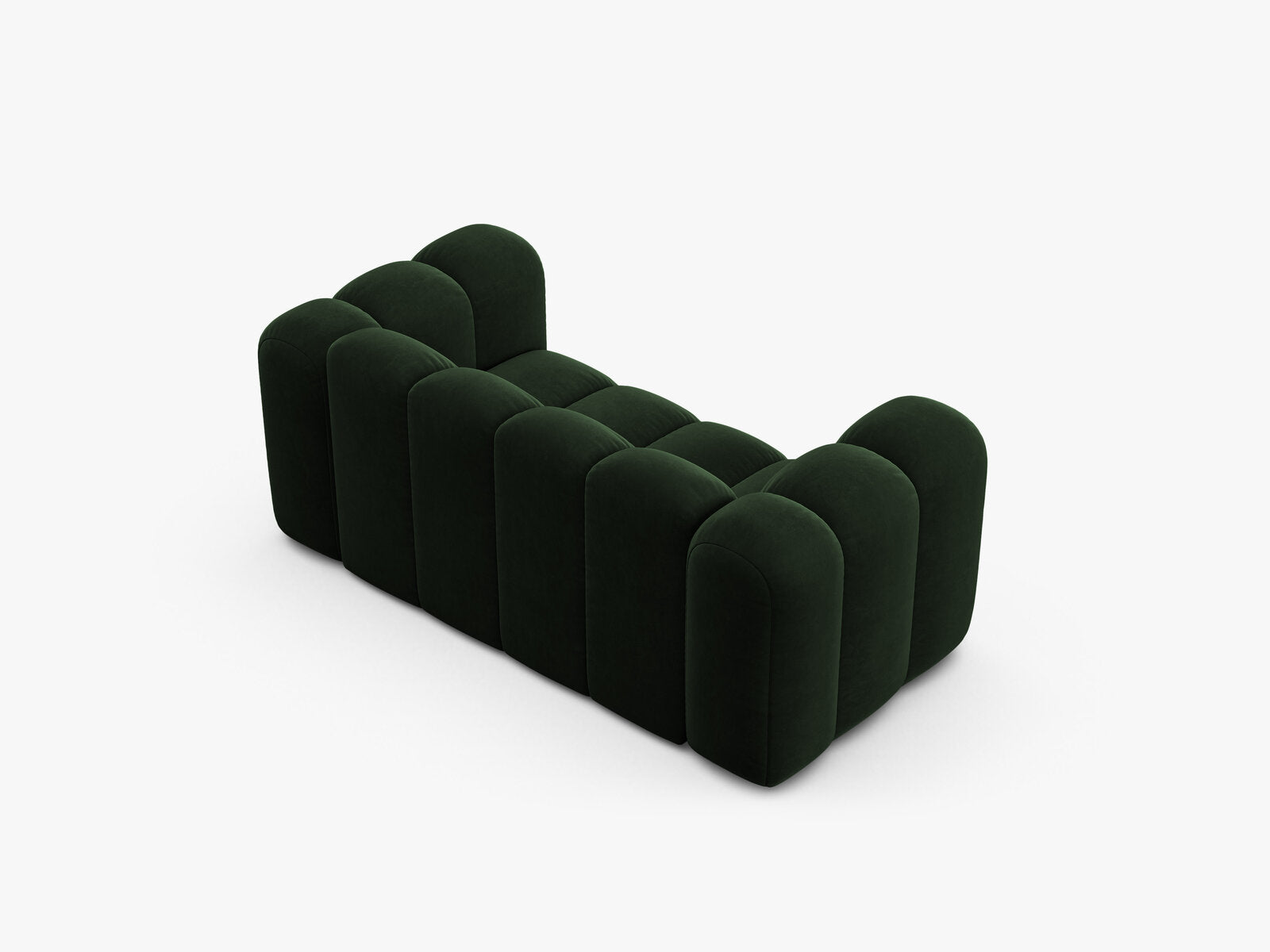 Micadoni Sofa Lupine 2-Sitzer kleine Version Samt Venus Flaschengrün