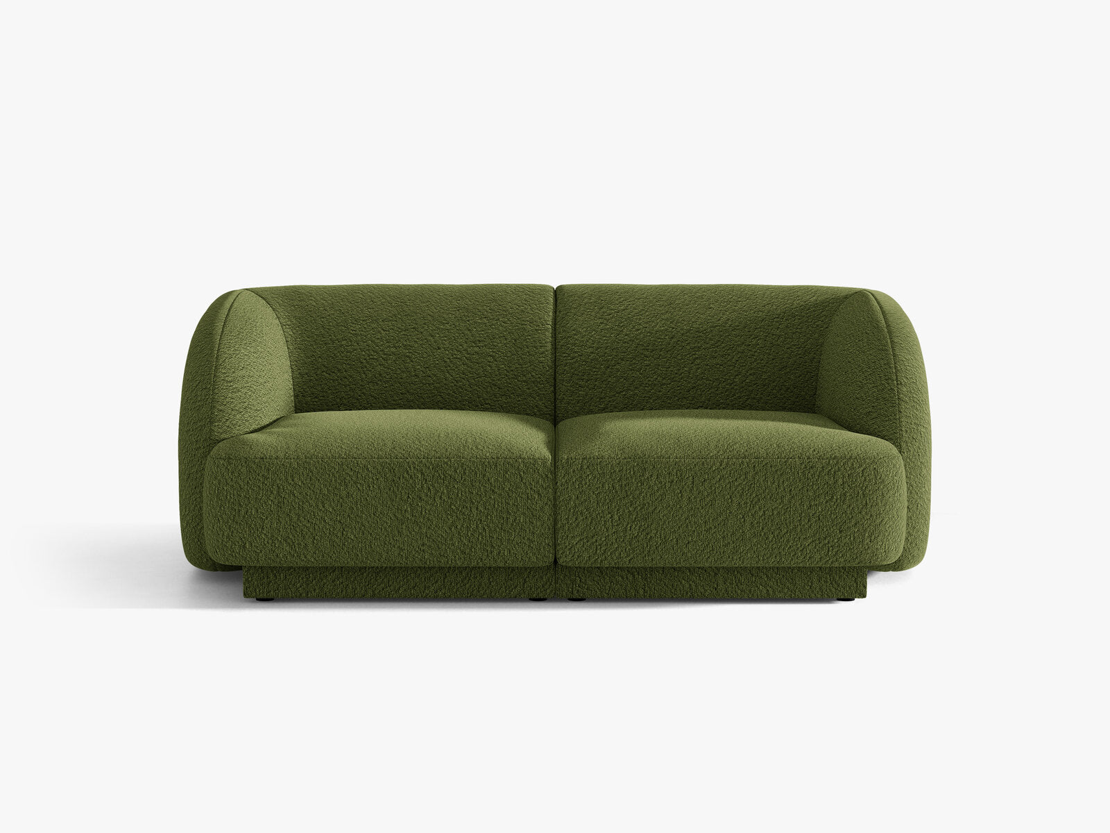 Micadoni Sofa Miley 2-Sitzer Boucle Baloo Dunkel-Olivgrün