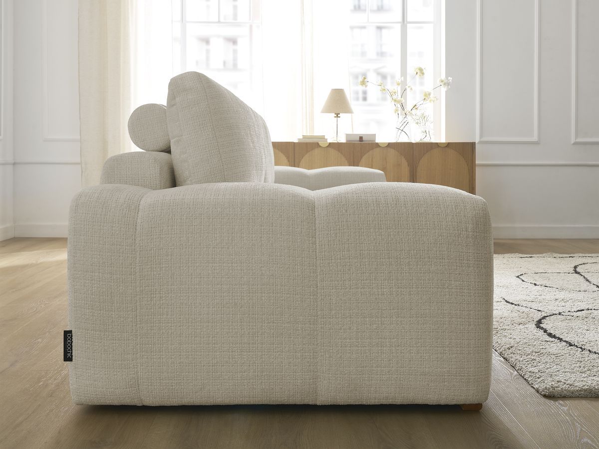 Bobochic Anakin Sofa 3-Sitzer, 2 Kissen Strukturstoff Beige