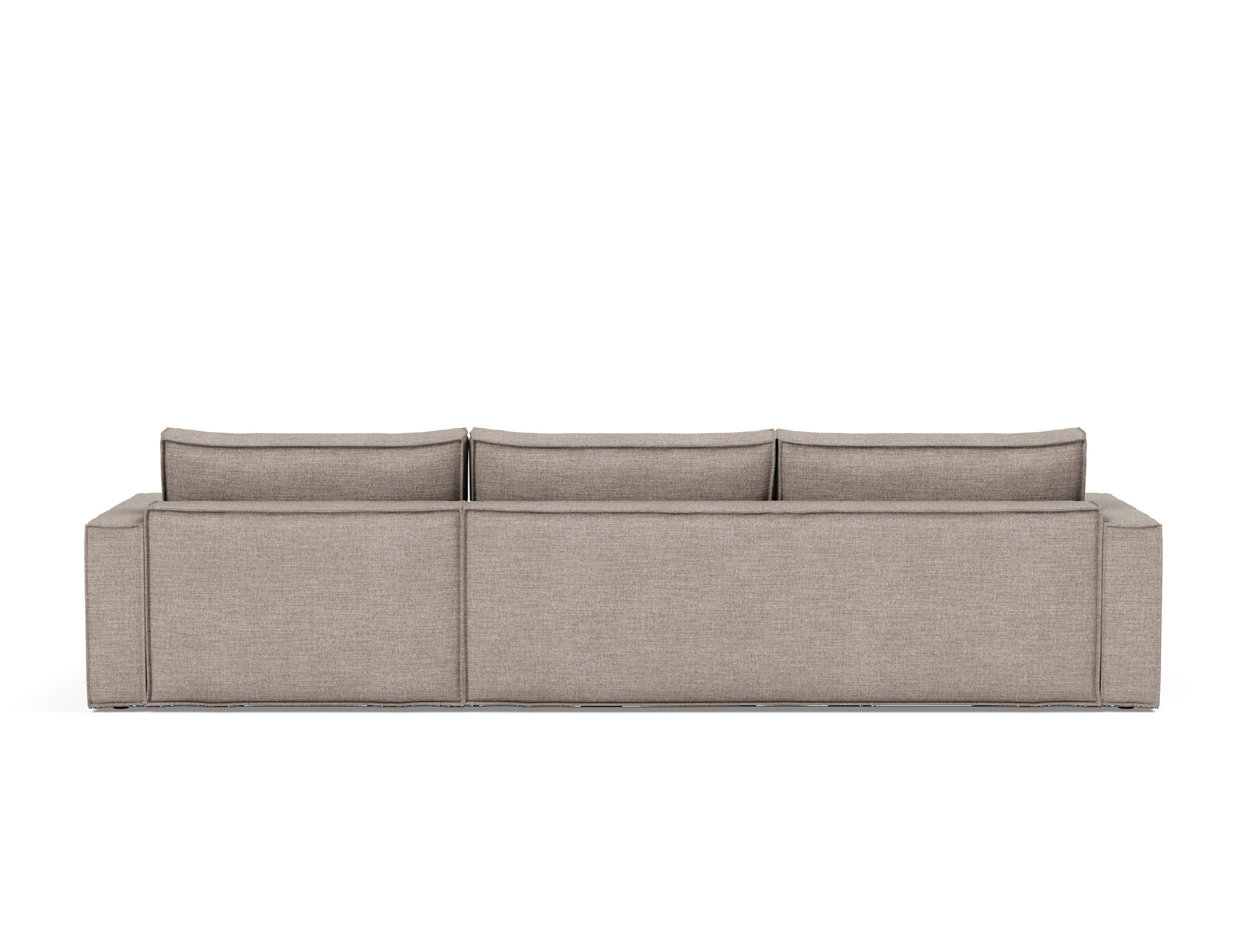 Schlafsofa Newilla mit Chaiselongue Chenille Yuveno 472-Warm-Grey