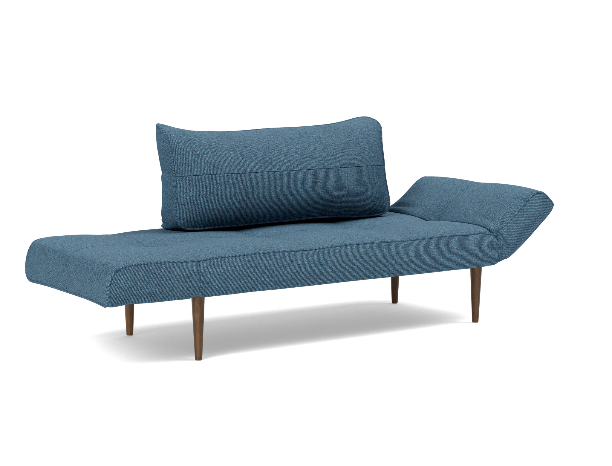Tagesbett Zeal Strukturierter Stoff Weda 302-Weda-Blue Beine Styletto Eiche dunkel