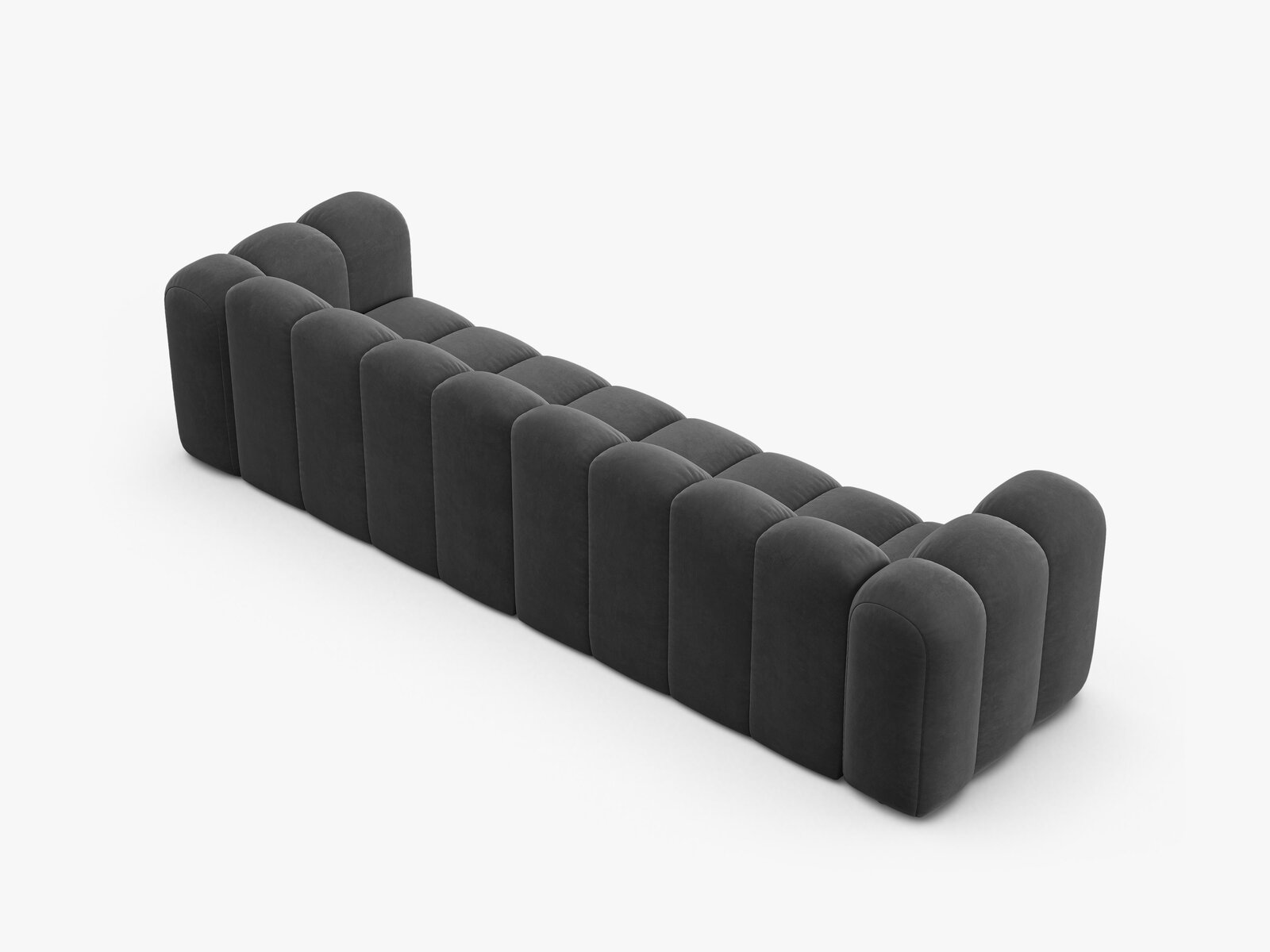 Micadoni Modulares Sofa Lupine 4-Sitzer Samt Venus Grau