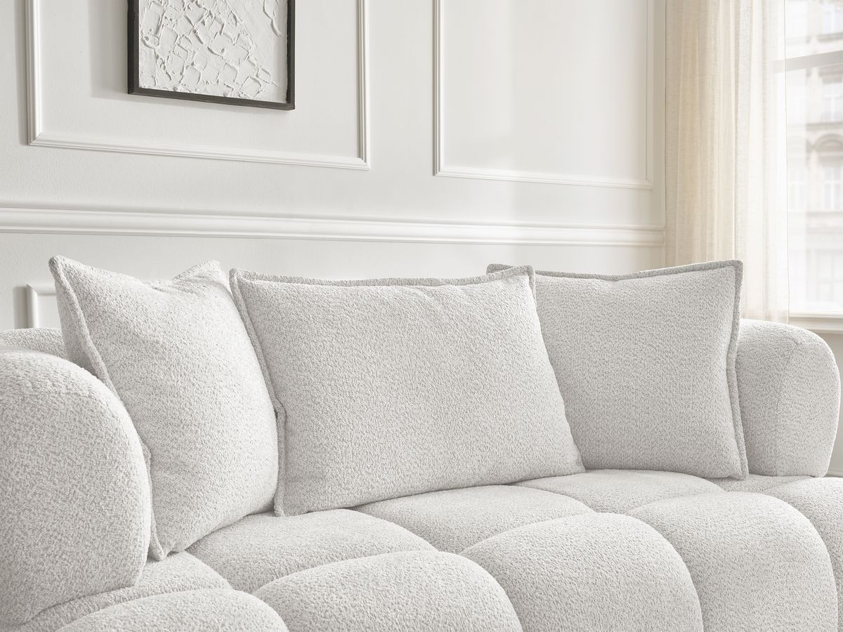Bobochic Alya Sofa 2-Sitzer Bouclé-Stoff Weiß