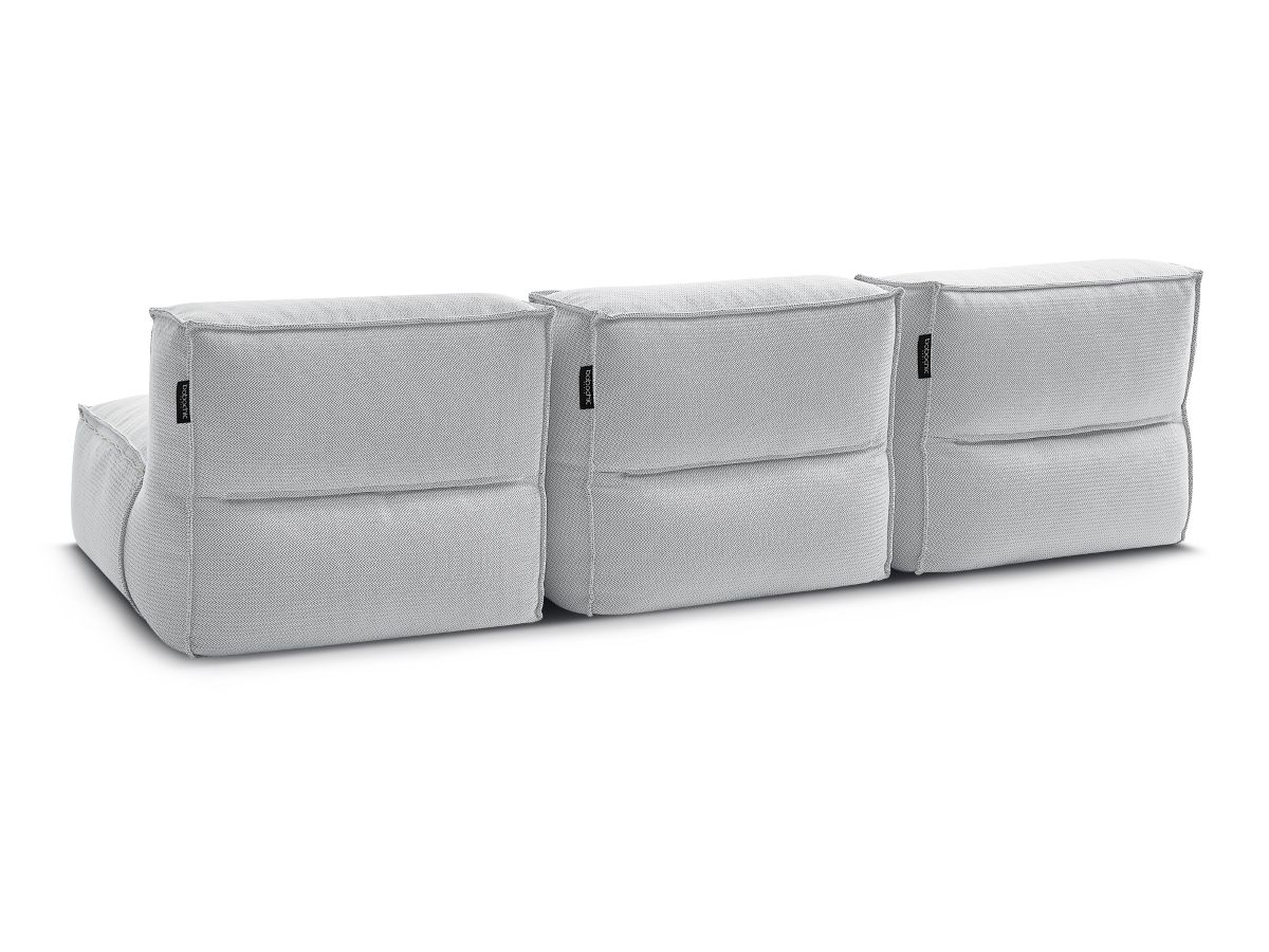 Bobochic Biarritz Gartensofa 3-Sitzer Melange-Stoff Grau