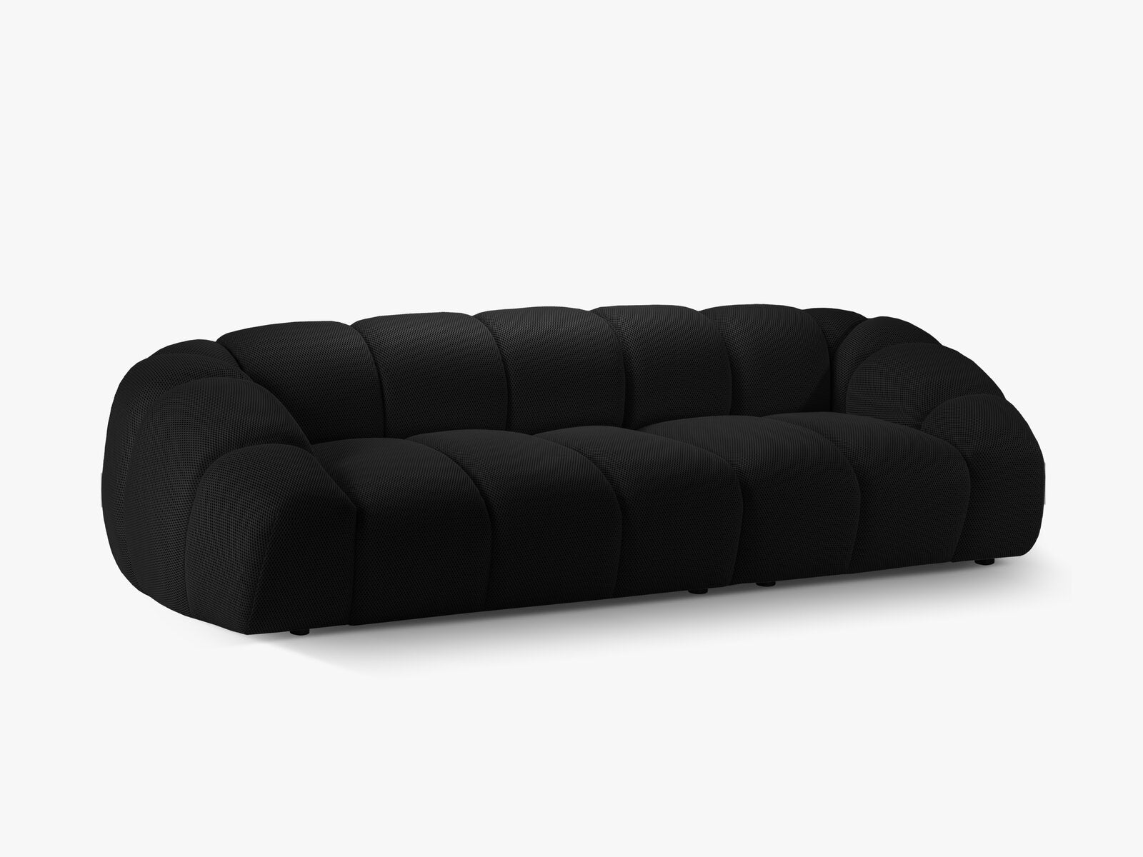 Micadoni Sofa Diana 4-Sitzer 3D-Stoff Schwarz