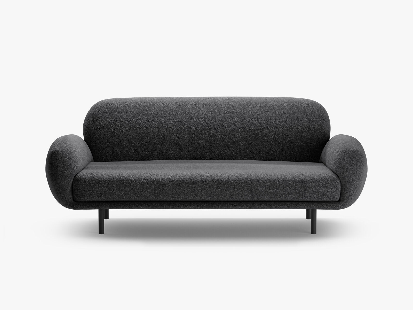 Micadoni Sofa Poppy 2-Sitzer große Version Boucle Baloo Dunkelgrau